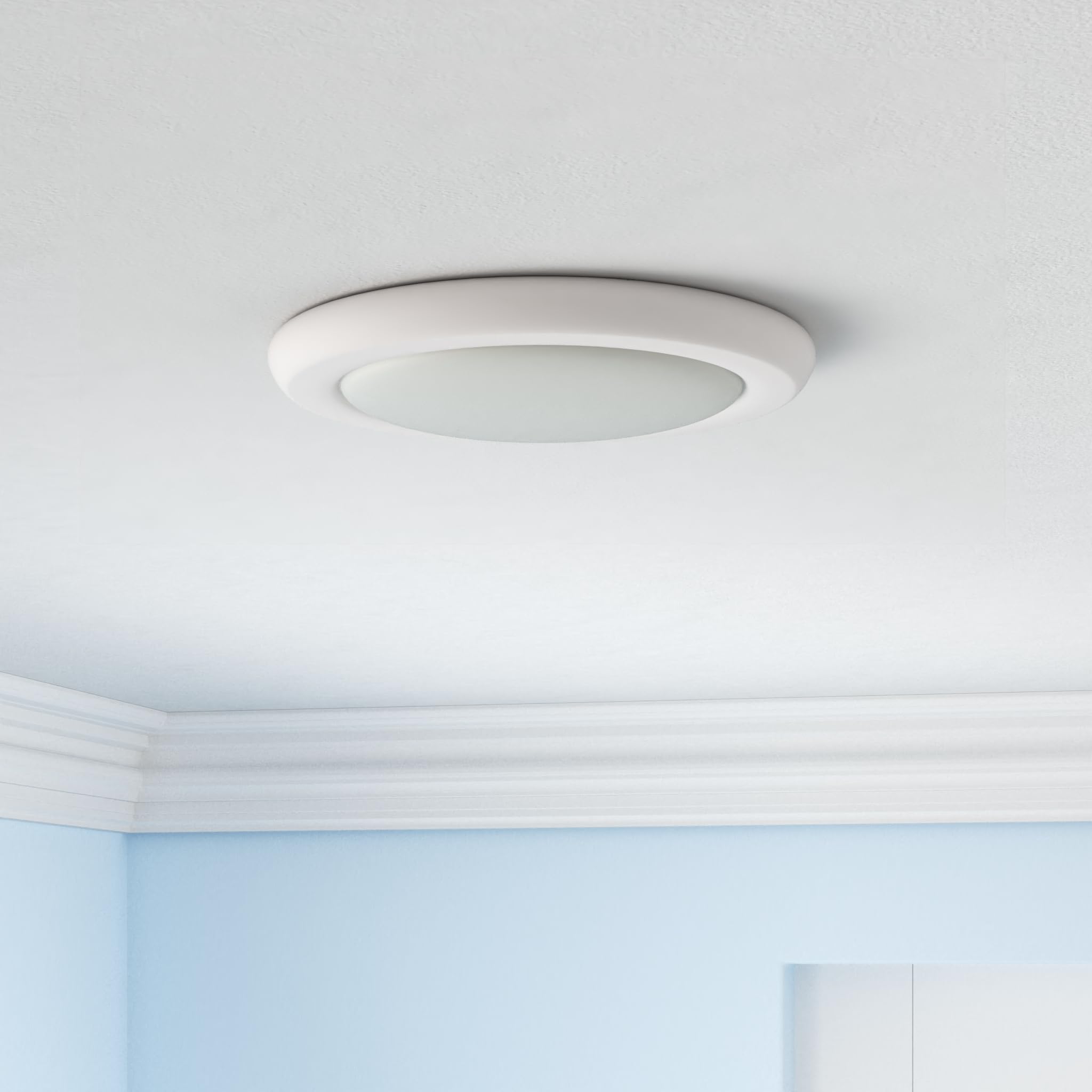 Nora Lighting NLOPAC-R650930AW 15W 6in LED Surface Mount Light Opal 3000K 1050 Lumens White Aluminum