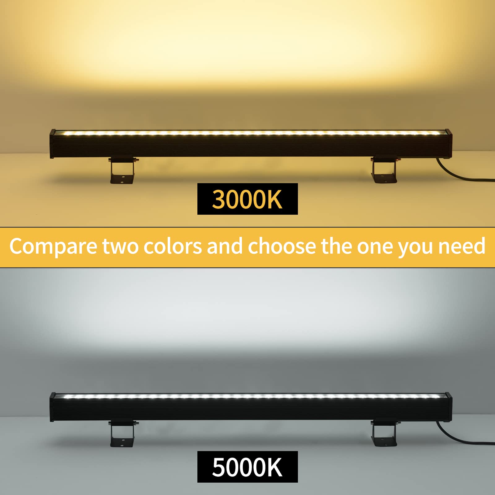 Jsn&Pc 36W Led Wall Washer Light, Ip65 Waterproof, Warm White, Outdoor Advertising Lighting