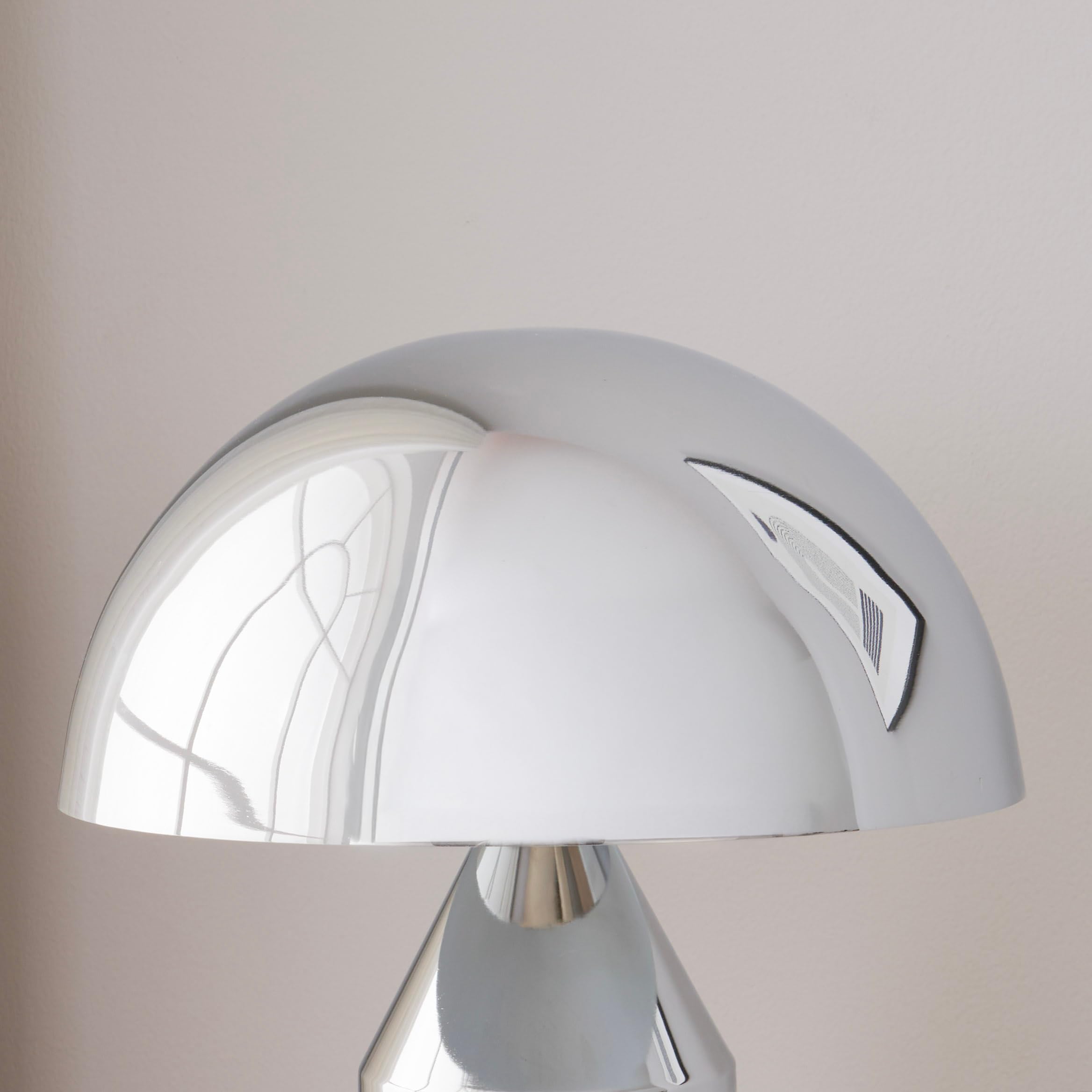 Brightech Venus 14 Globe Table Lamp - Modern Mid-Century Lamp With Golden Metal Shade - Nightstand  Bedside  Desk & Accent Table Lighting For Bedroom  Living Room & Office D?Cor - Chrome/Silver