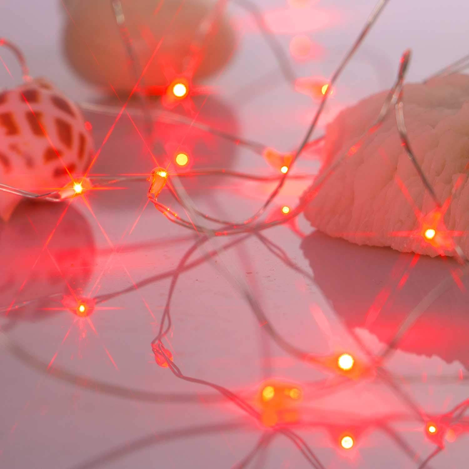 Ariceleo Led Fairy Lights Battery Operated, 1 Pack Mini Battery Powered Copper Wire Starry Fairy Lights for Bedroom, Christmas,