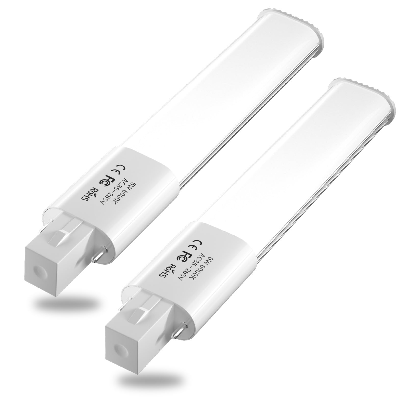 Bonlux 2-Pack 6W LED PL Retrofit Lamp G23 2-Pin Base 13W CFL/Compact Fluorescent Lamp Replacement 180 Degree Beam Angle LED PL H