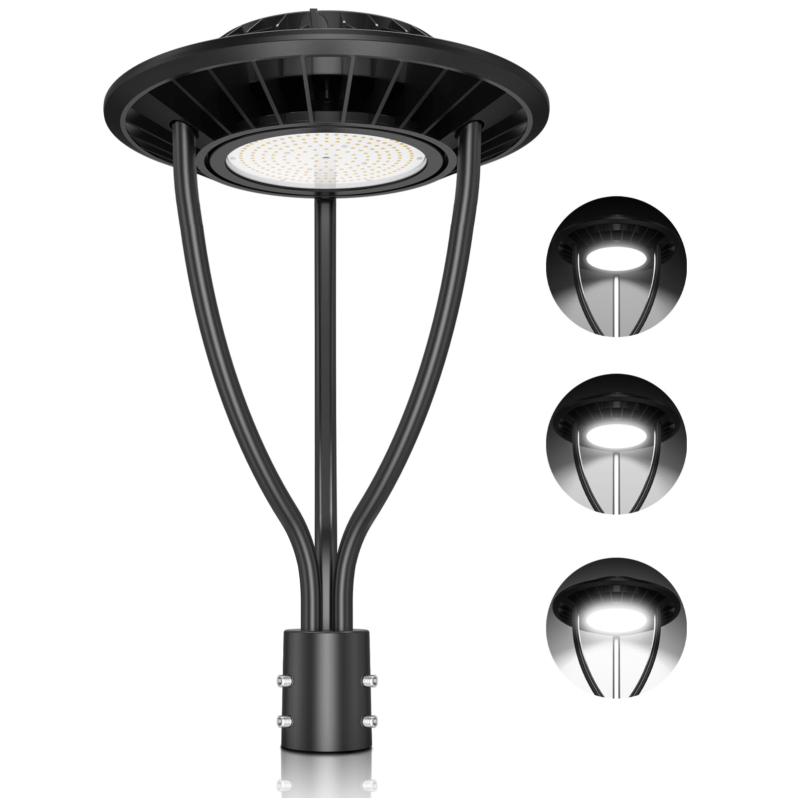 ADUB 100W 80W 60W LED Post Top Light with Photocell, ETL Listed Outdoor Pole Light Fixture 14000 LM, 5000K LED Lamp Post Light, 