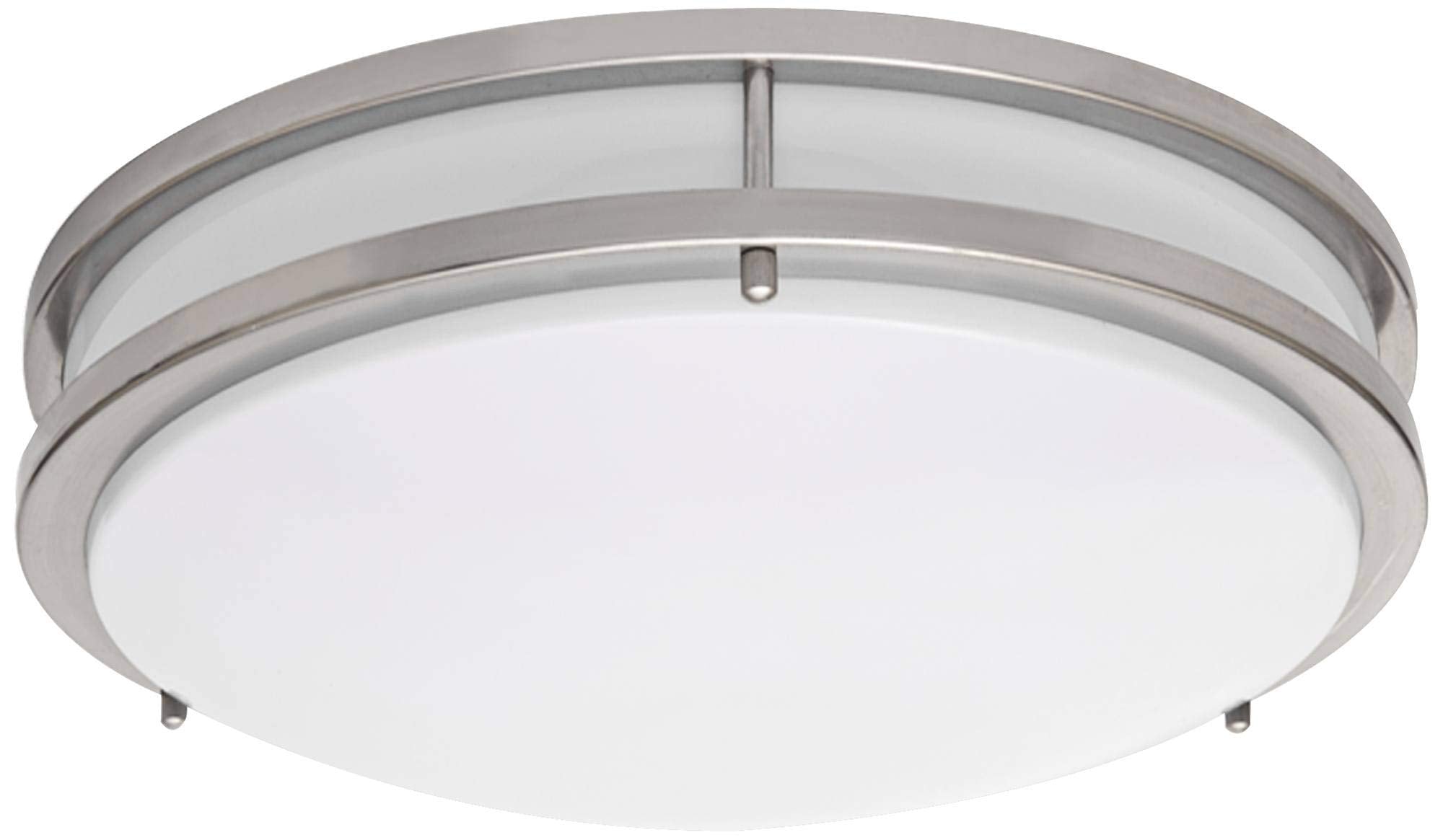 Universal Lighting and Decor Modern Flushmount LED Ceiling Light, 14in Wide, Brushed Nickel, Model 1C020