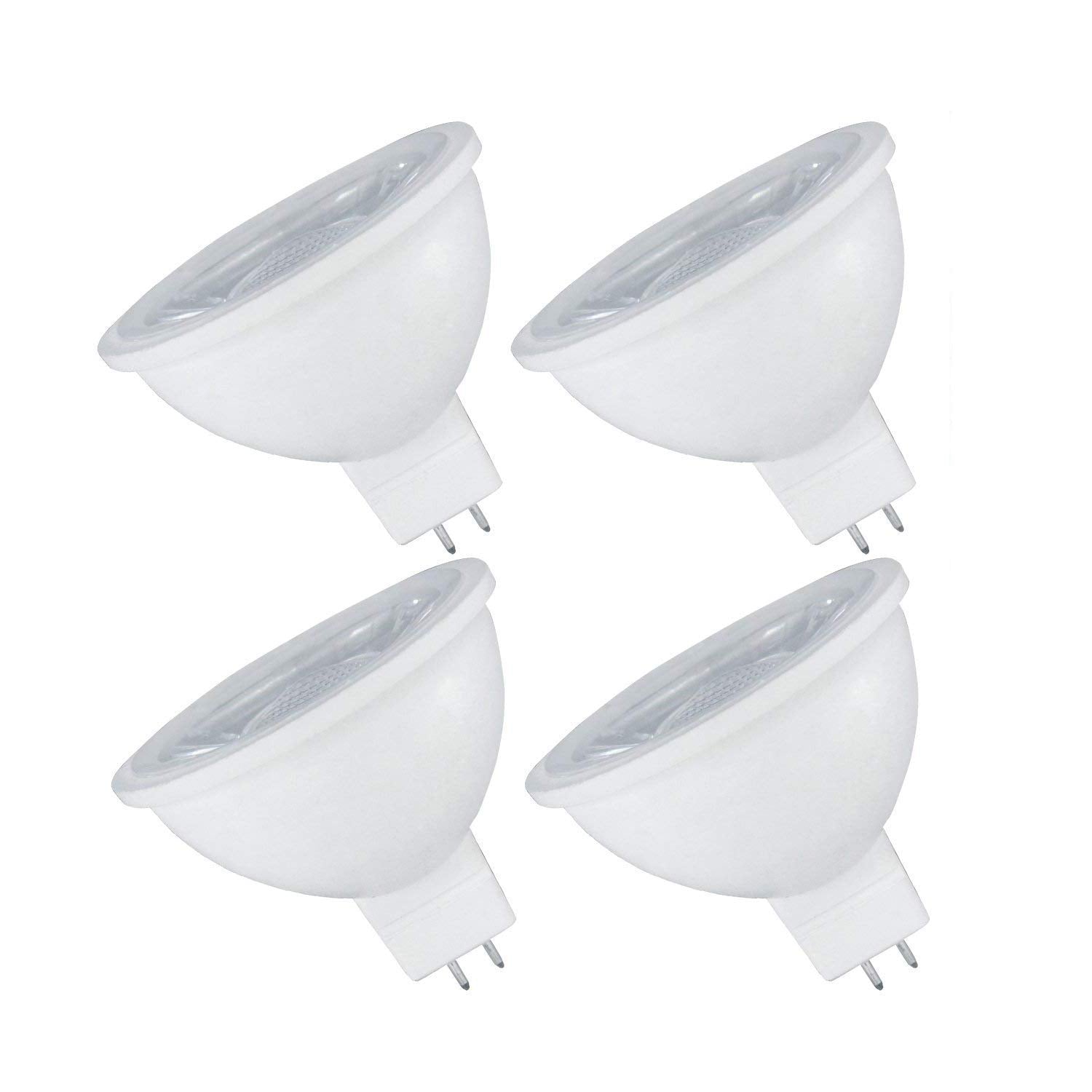 LED MR16 GU5.3 Spotlight Light Bulb, 7W (50W Equivalent), Dimmable, 3000K Soft White, 500 Lumens, Energy Star, 12V, (4 Pack)