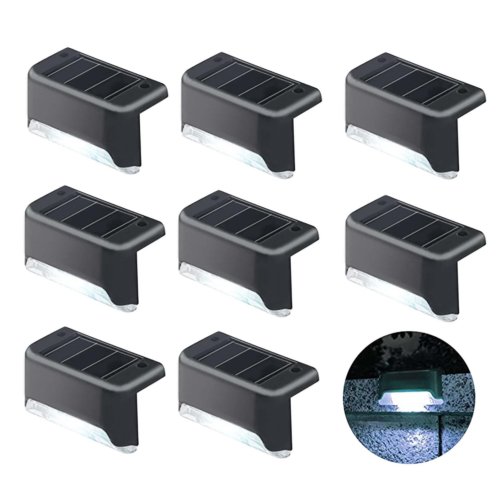 jindaaudio 4Pack Solar Pool Light Cold White Solar Deck Lights Outdoor Waterproof Led, Solar Step Lights Stairs Lights Fence Lig