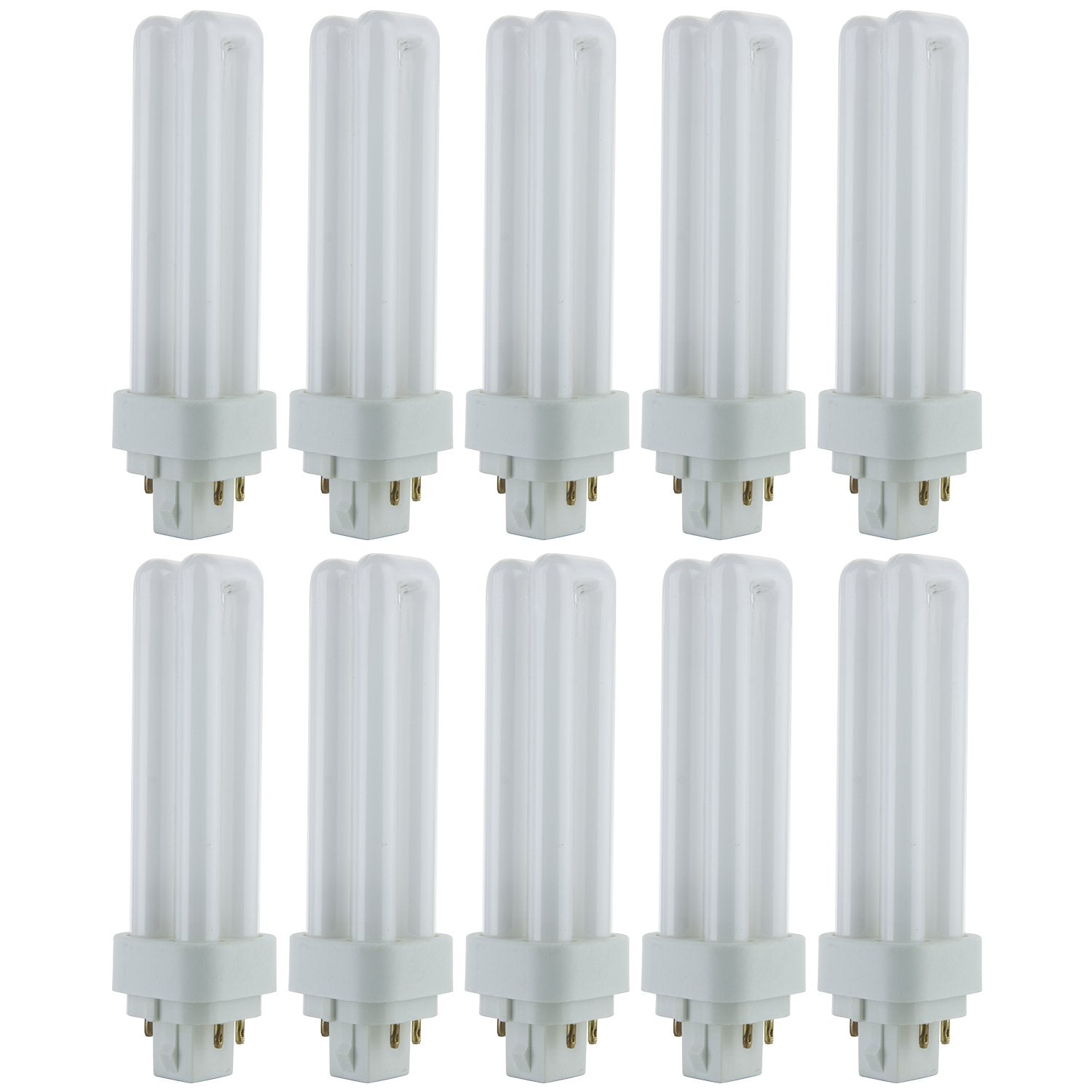 Sunlite PLD13/E/SP41K Compact Fluorescent PLD 4-Pin Double U-Shaped Twin Tube, 13 Watts, 120 Volts, 780 Lumens, 4100K Cool White