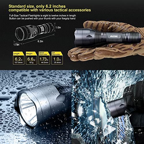 VASTFIRE 350 Yard LED Green Flashlight Kit - Hog Predator Long Range Night Hunting Light - Dual Pressure Switch - Barrel Scope M