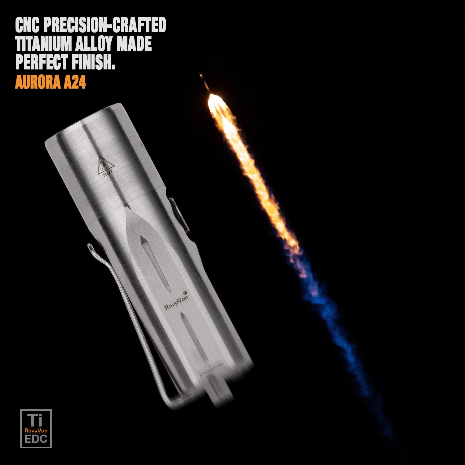 RovyVon Aurora A24 G2 Titanium LED Flashlight,1000 Lumen Pocket Flashlight with Lockout Mode,Rechargeable EDC Flahlight,7 Modes,