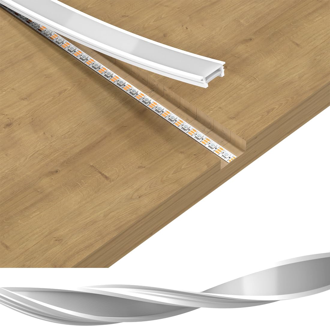 BTF-LIGHTING Silicone LED Channel System 16.4Ft Flexible Milky White Cover DIY Spotless Tube for =18mm Width LED Band Neon Rope Light Channel Diffuser  for Kitchen Cabinet  Room  Patio(No LED Band)