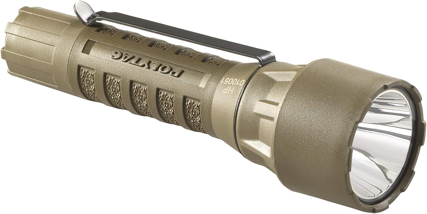 Streamlight 88861 PolyTac LED HP Flashlight with Lithium Batteries, Coyote - 275 Lumens