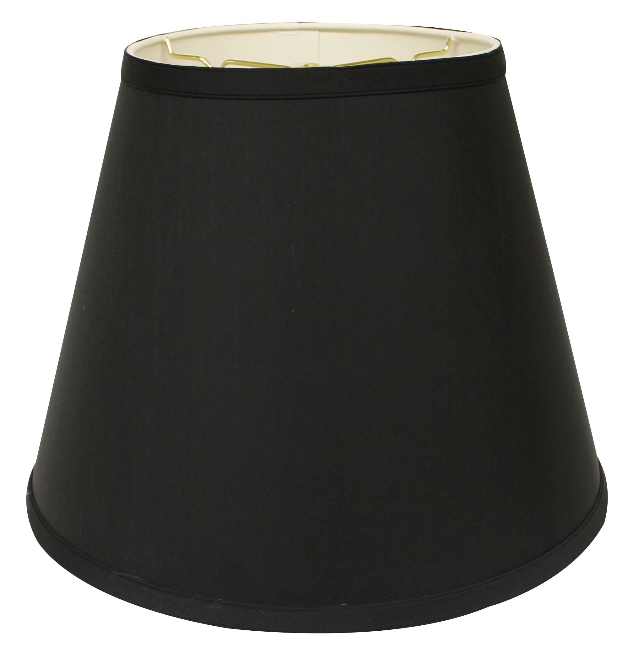 14'' Black With White Empire Deep Slanted Shantung Lampshade