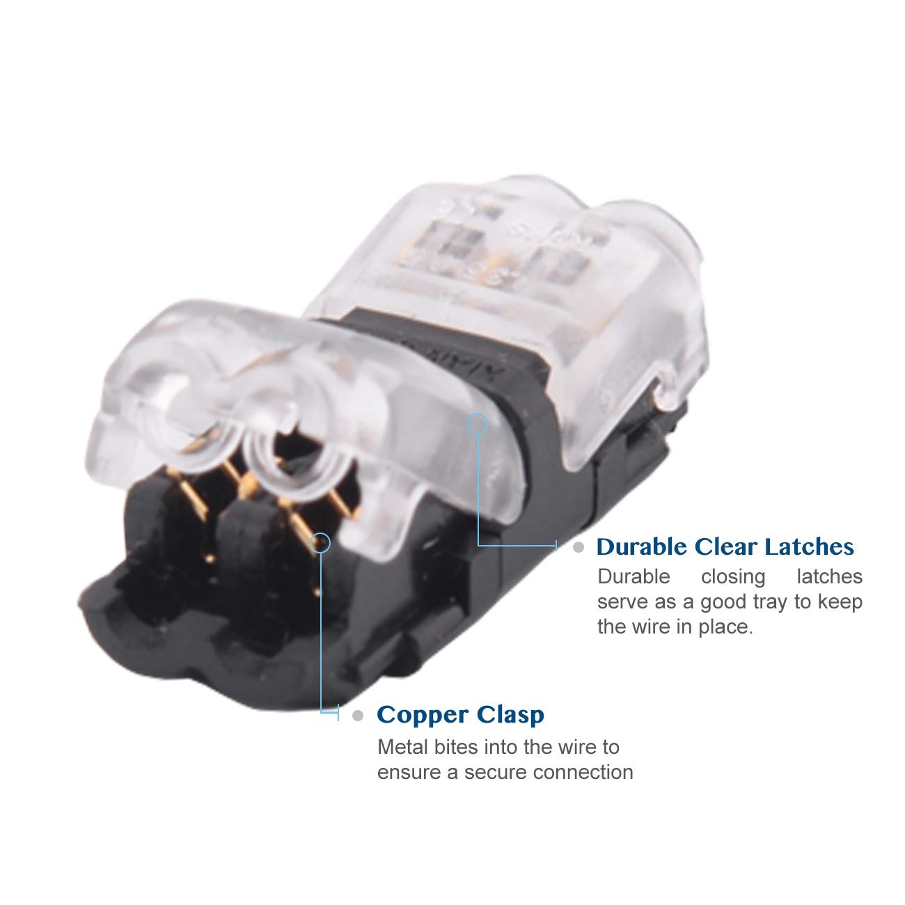 Low Voltage Wire Connectors  Wire Tap 20-24 Gauge Wire Connectors Splicer  I Type 2 Pins 12 Pack