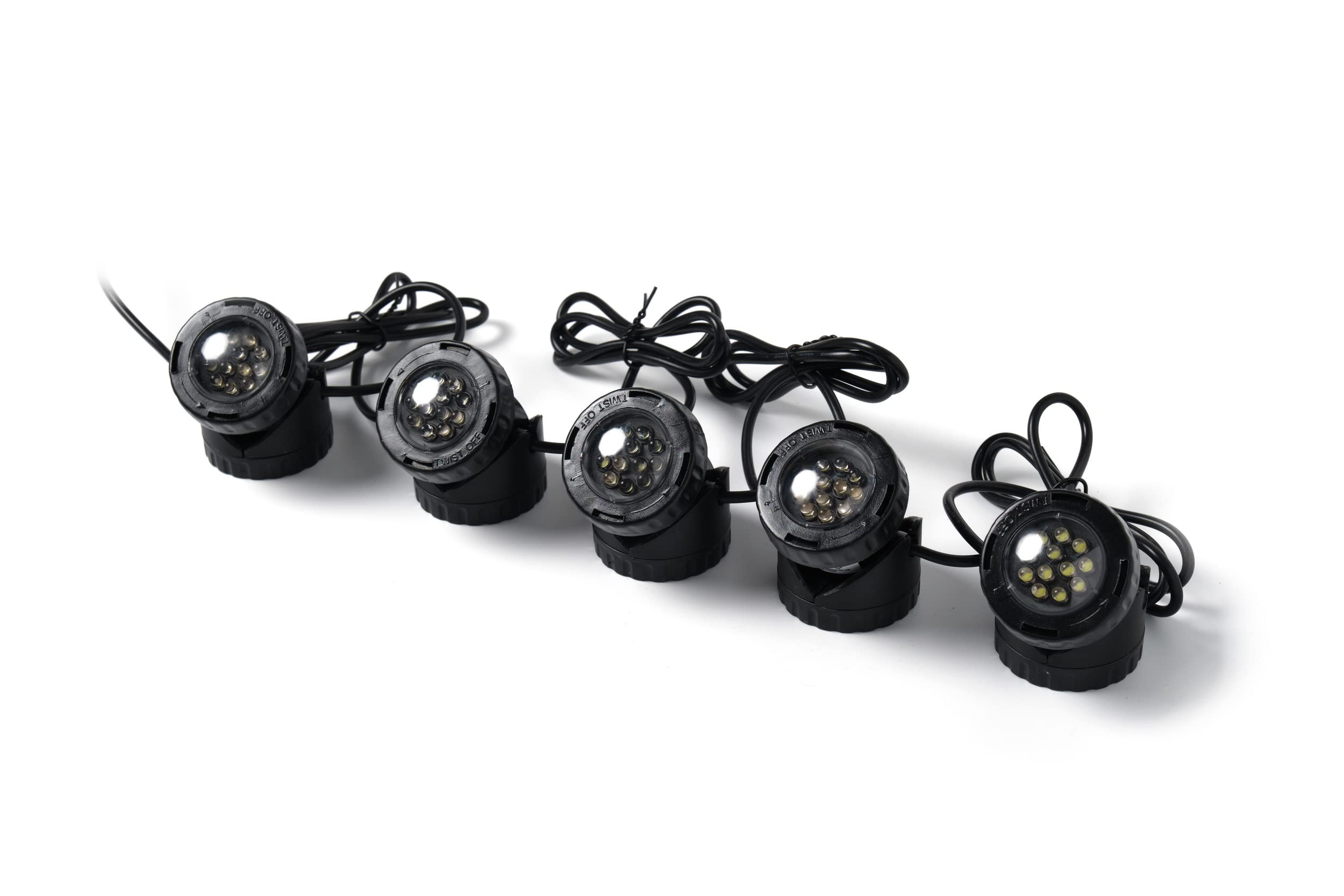 Jebao Submersible Led Pond Light Set Of 5 With Photocell Sensor - Black Plastic