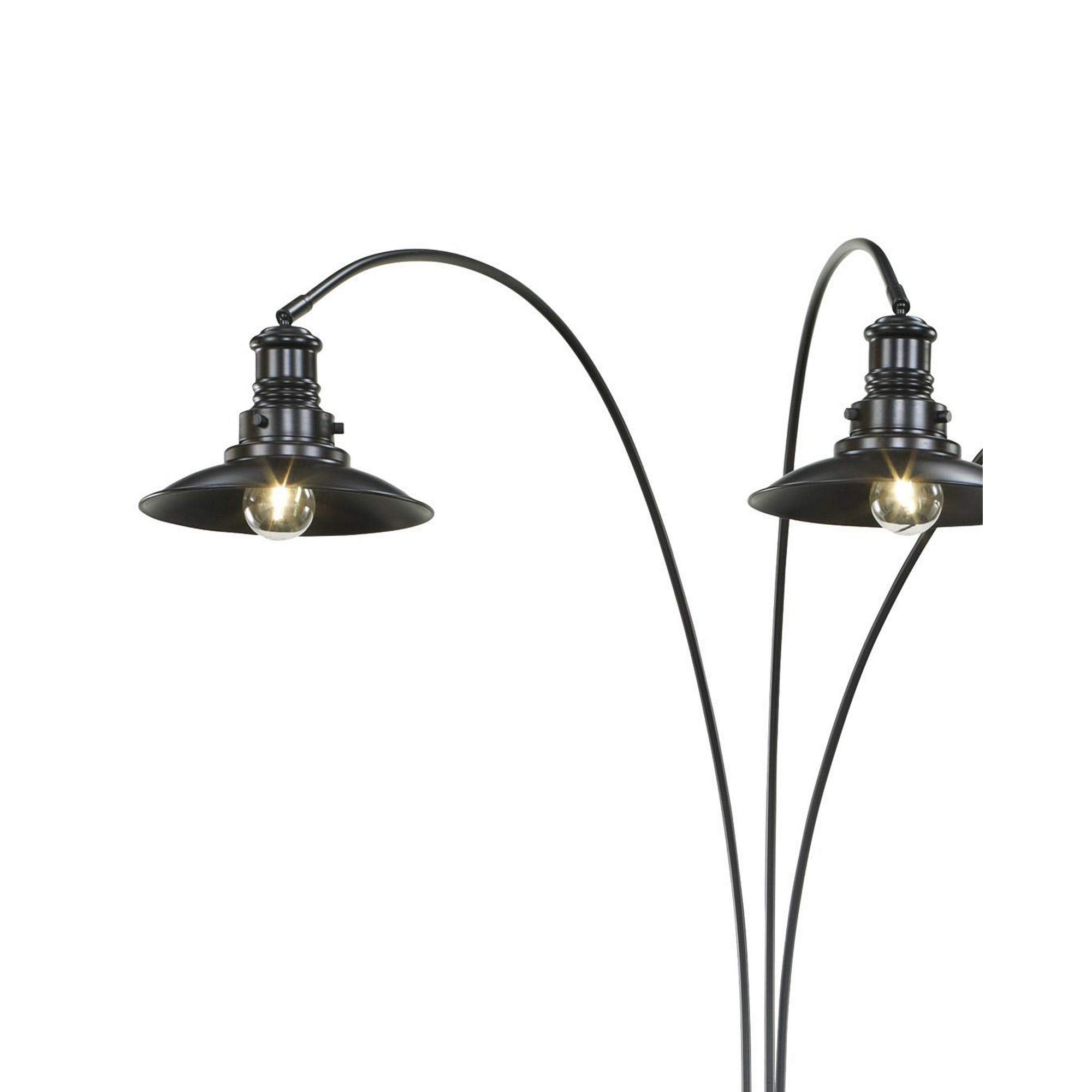 Modern Street Style Metal Lamp with Cross Shaped Leg Base, Black