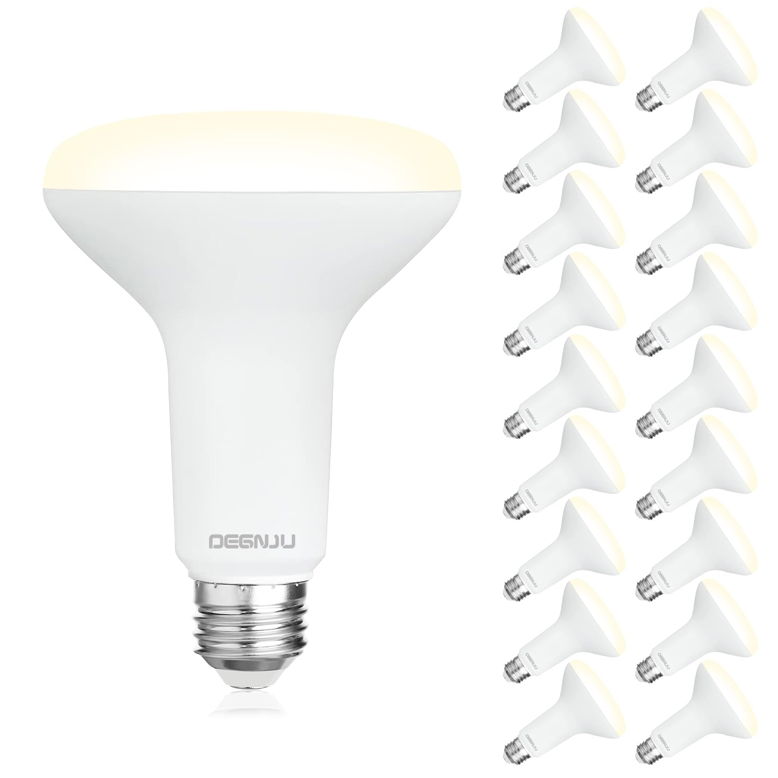 DEGNJU 18 Pack BR30 LED Recessed Light Bulb  Dimmable Indoor Flood Light Bulbs CRI80 7W Equivalent 65W 3000K Warm White 650 Lumens  15000 Lifetime Hours E26 Base LED Can Light Bulb  Flicker-Free