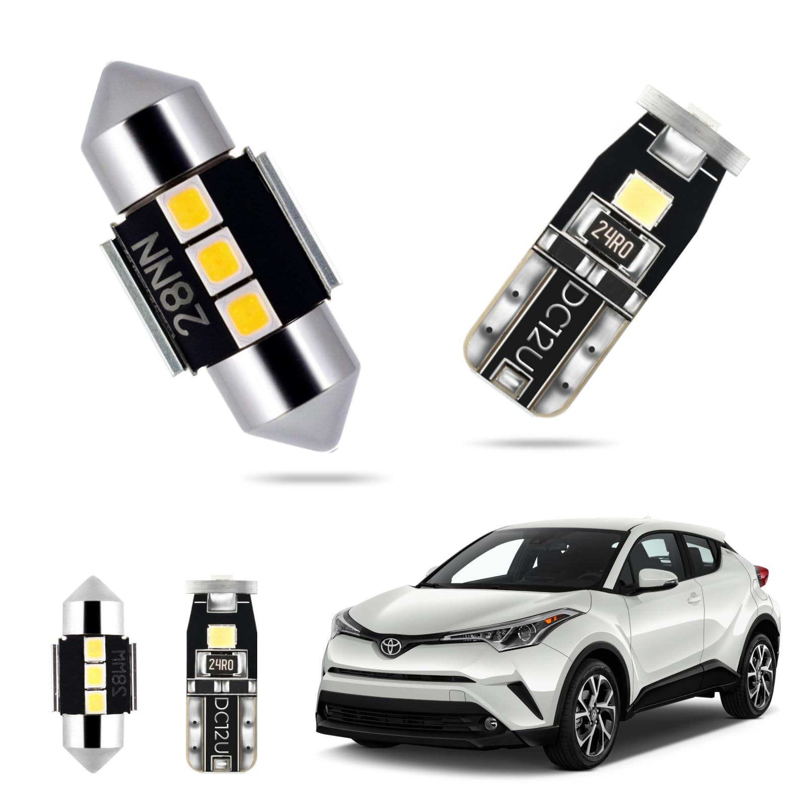 Easy Eagle 8 Pcs Super Bright 6000K White Led Interior Light: Bulbs Kit Package For 2018 2019 2020 2021Toyota C-Hr Chr Lighting Package Kit Includes Light Accessories + And Install Tool