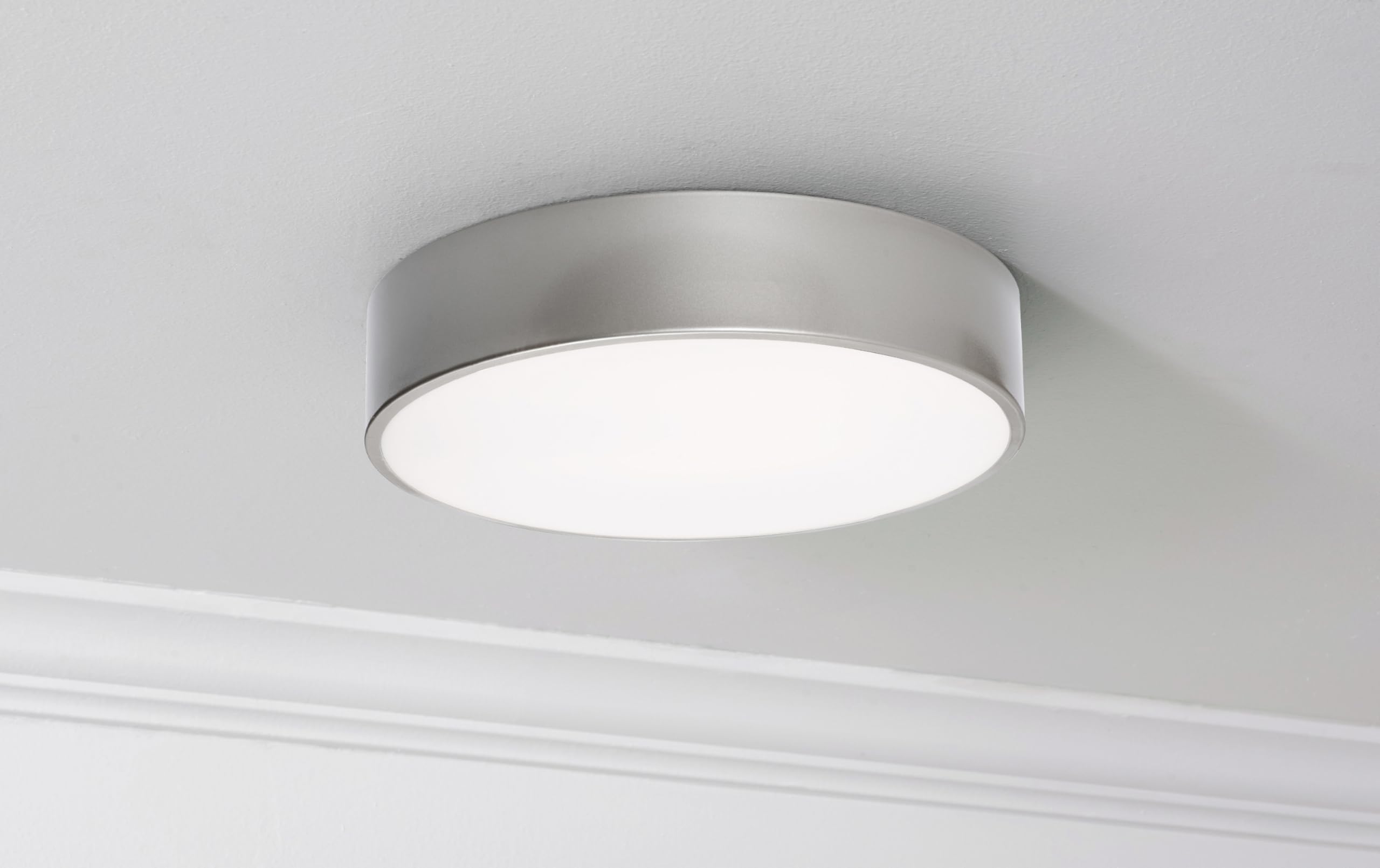 Afx Bailey 12'' Led Flush Mount - Satin Nickel