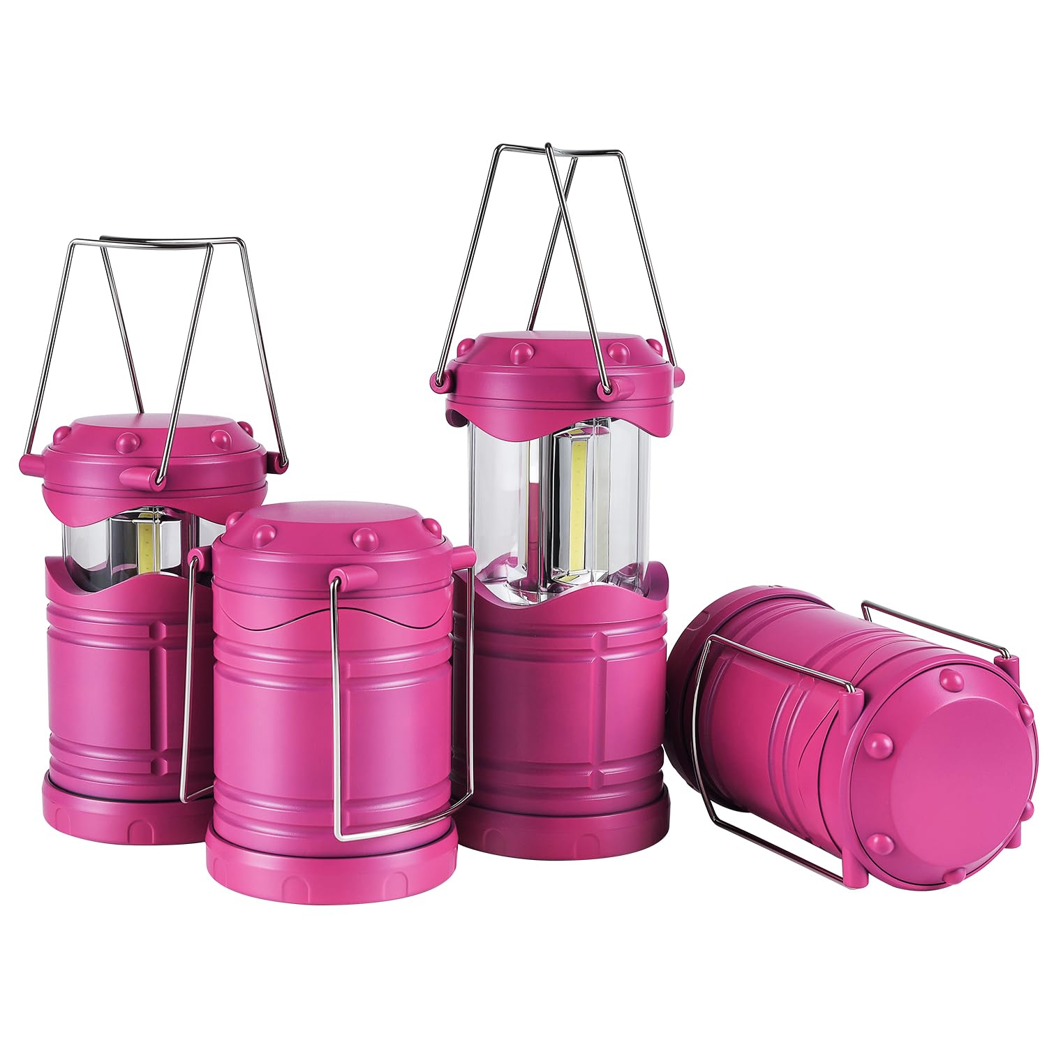 Lichamp LED Camping Lantern, 4 Pack Battery Powered Flashlight for Power Outages, Portable Collapsible Hanging Light Essential f