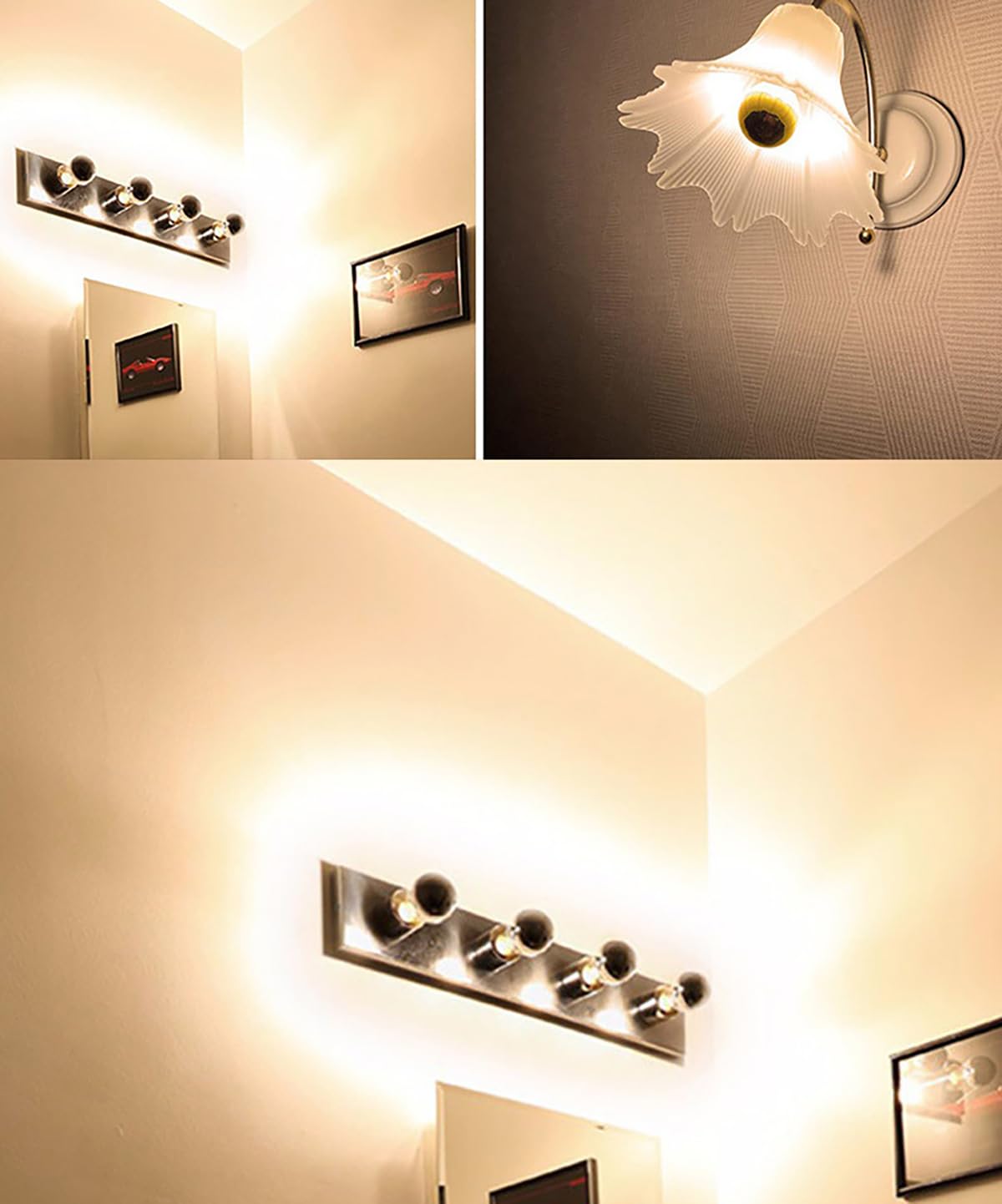 Maotopcom 4 Pack Dimmable G45 Edison Led Bulbs, Silver Tipped Vintage, 2700K Warm White