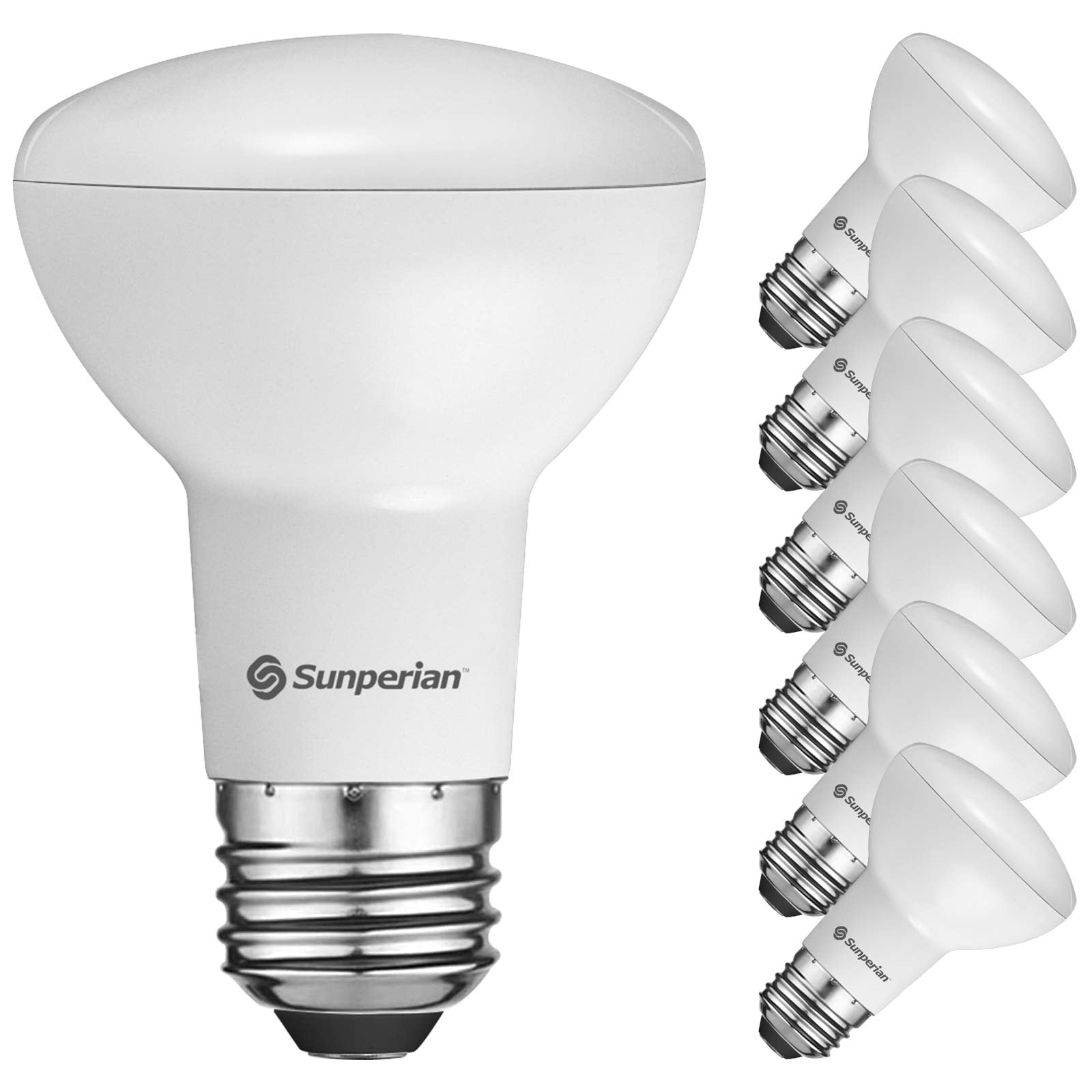 SUNPERIAN BR20 LED Bulb 6W=50W 5000K Daylight 550 Lumens Dimmable 6 Pack E26 Standard Base