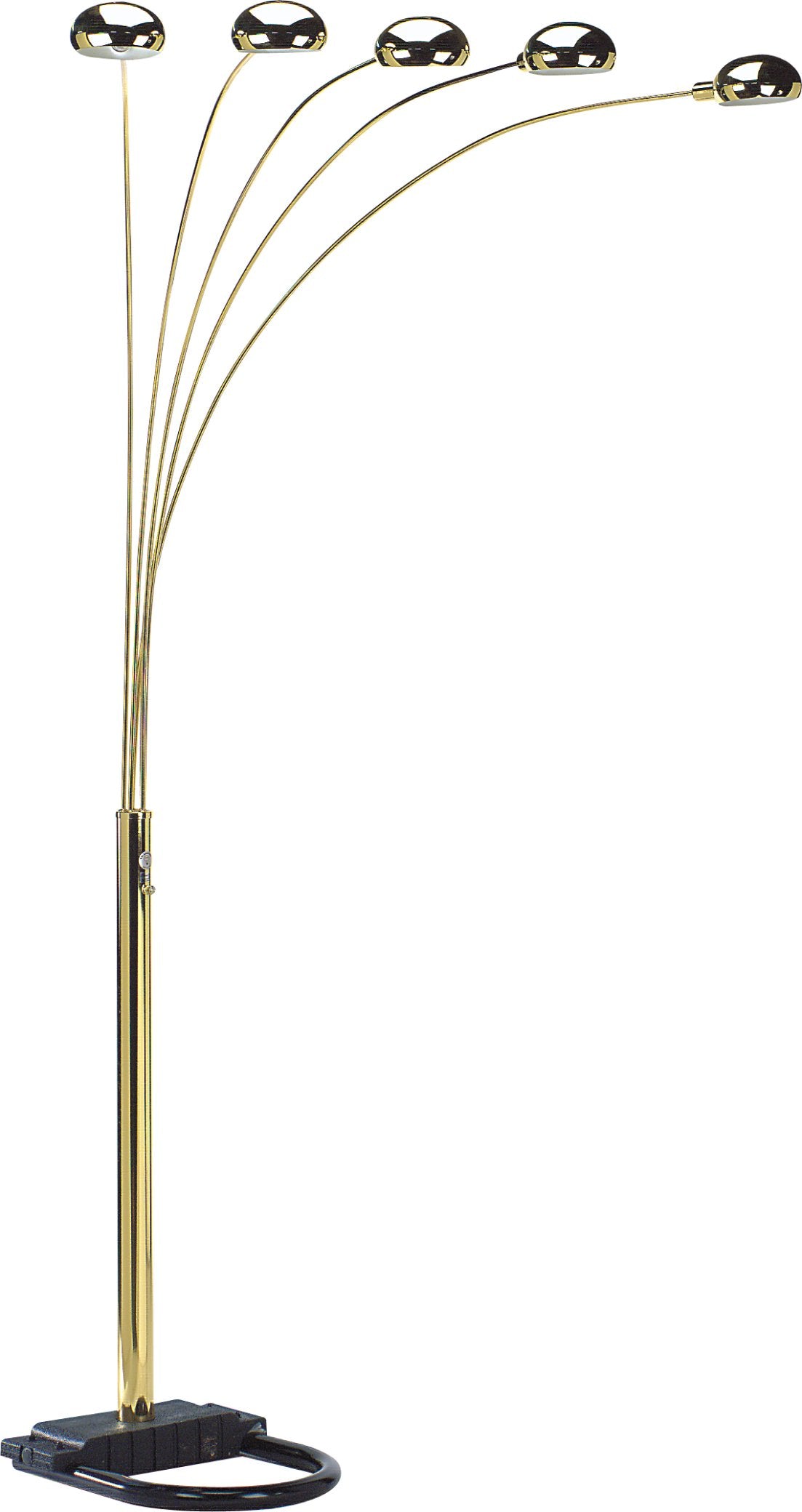 Sh Lighting 5 Adjustable Arm Arching Floor Lamp - Features A Dimmer Switch For Perfect Light Settings - 84&quot; Tall Great For Living Rooms, Bedrooms, Or Arching Over Couches (Gold)