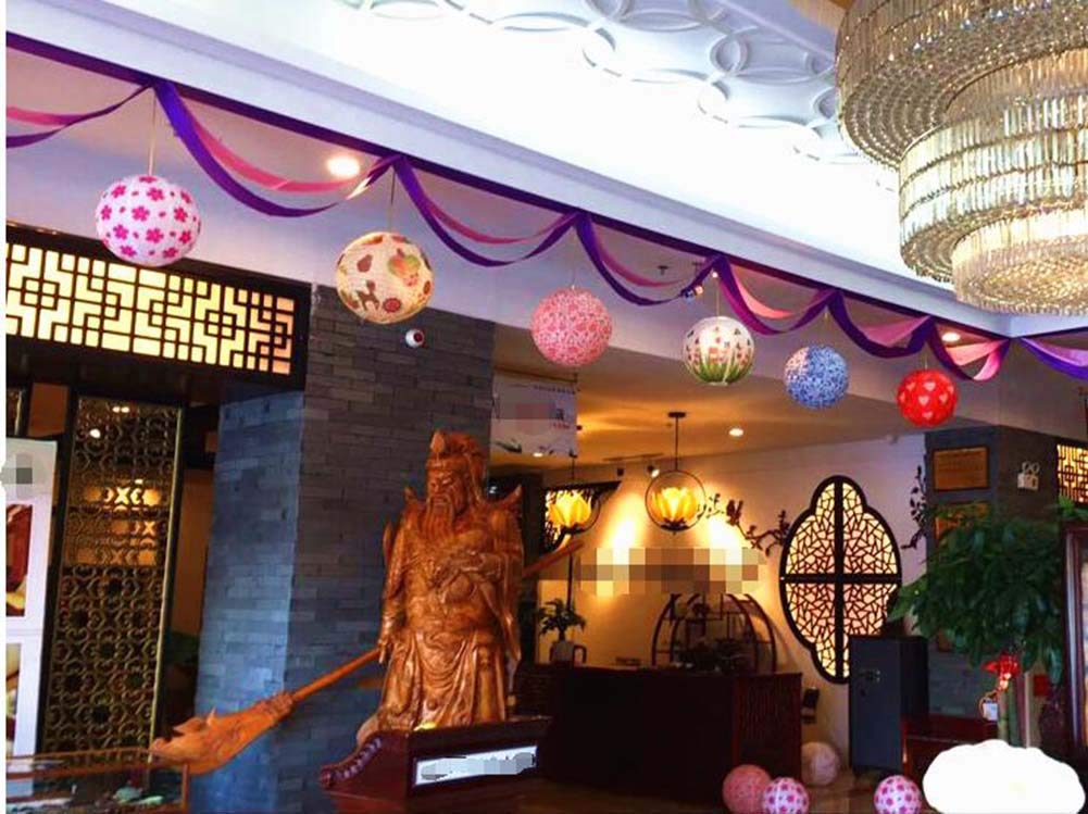 [Carnation]Chinese/Japanese Style Decorative Hanging lantern Paper Lantern16''