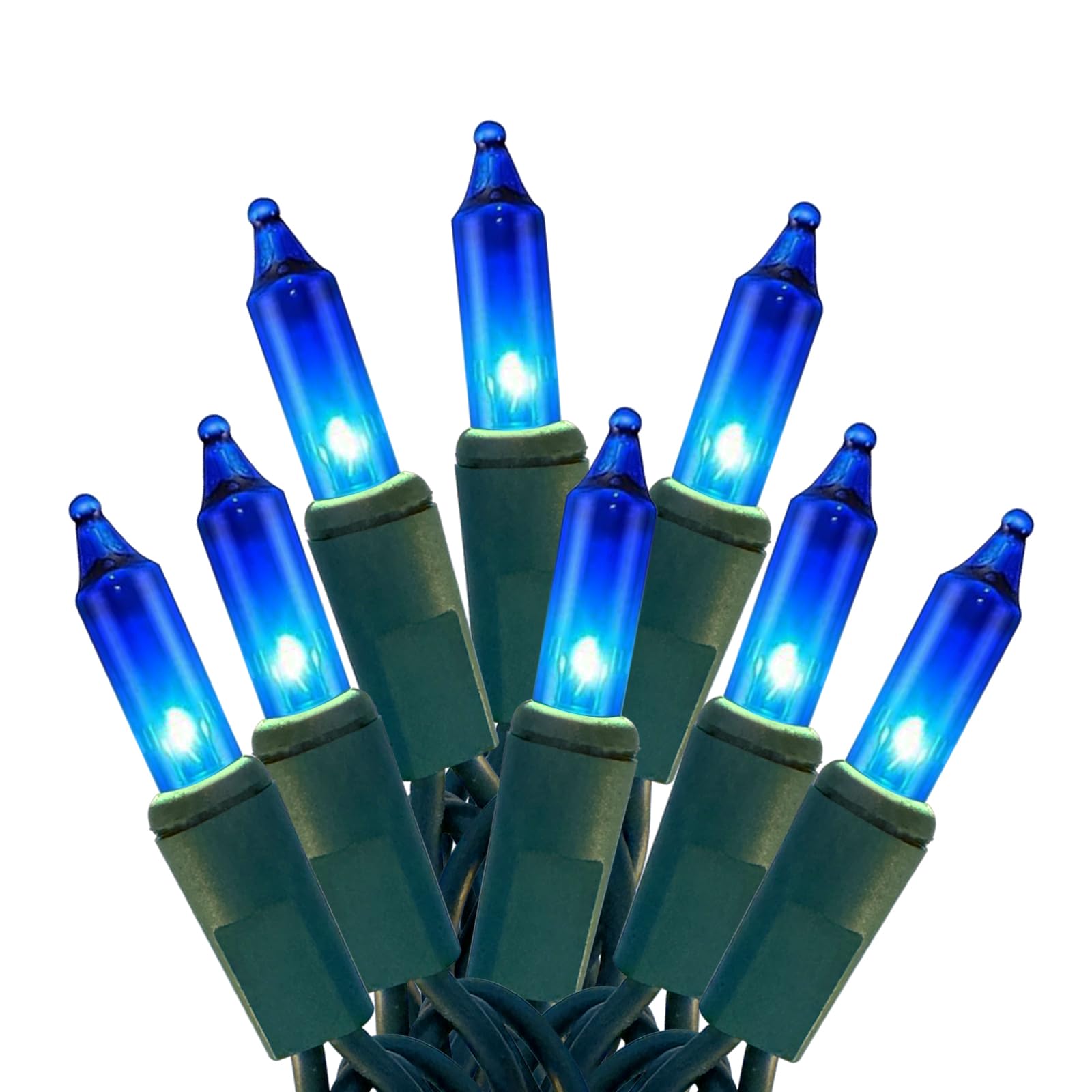 Hishiny Christmas Lights 100 Count Blue Christmas Tree String Lights With Green Wire For Outdoor Indoor Christmas Decorations Wedding Decorations Valentines Day Decor Ul Certified (21Feet)