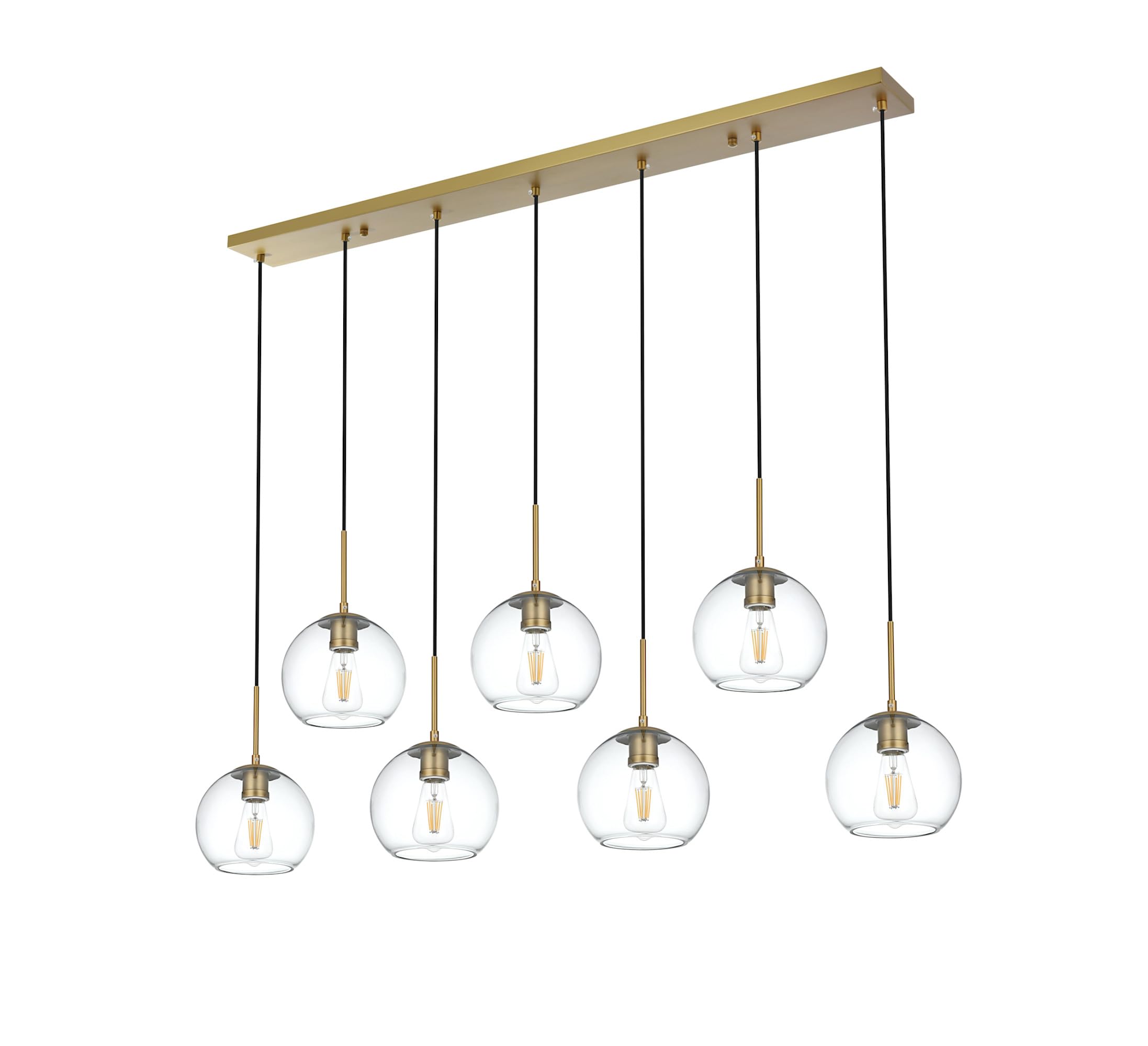 Living District Baxter 7-Light Metal & Glass Pendant in Chrome/Clear