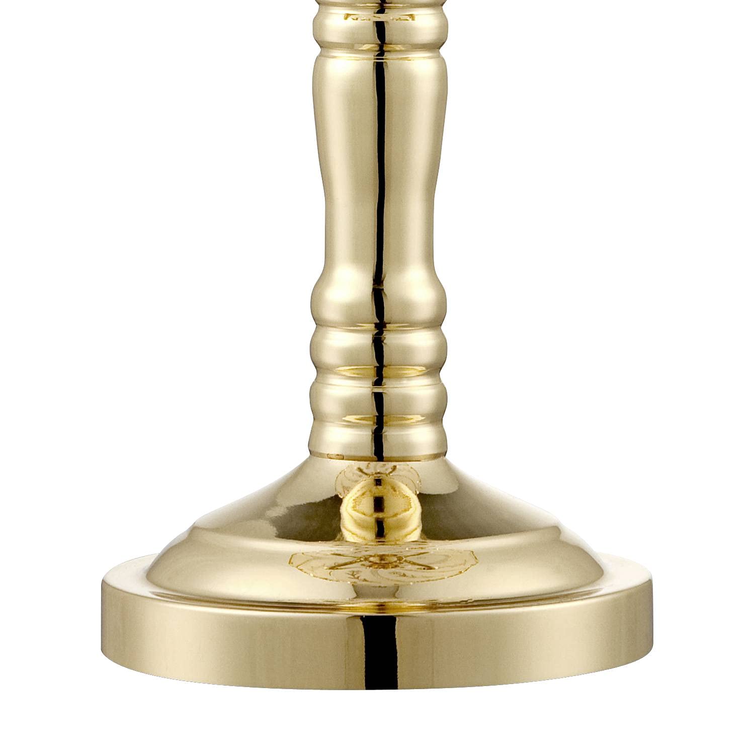 Regency Hill Flower 19 1/2 High Small Traditional Accent Table Lamps Set of 2 Touch On-Off 3-Light Gold Brass Finish Glass Shade