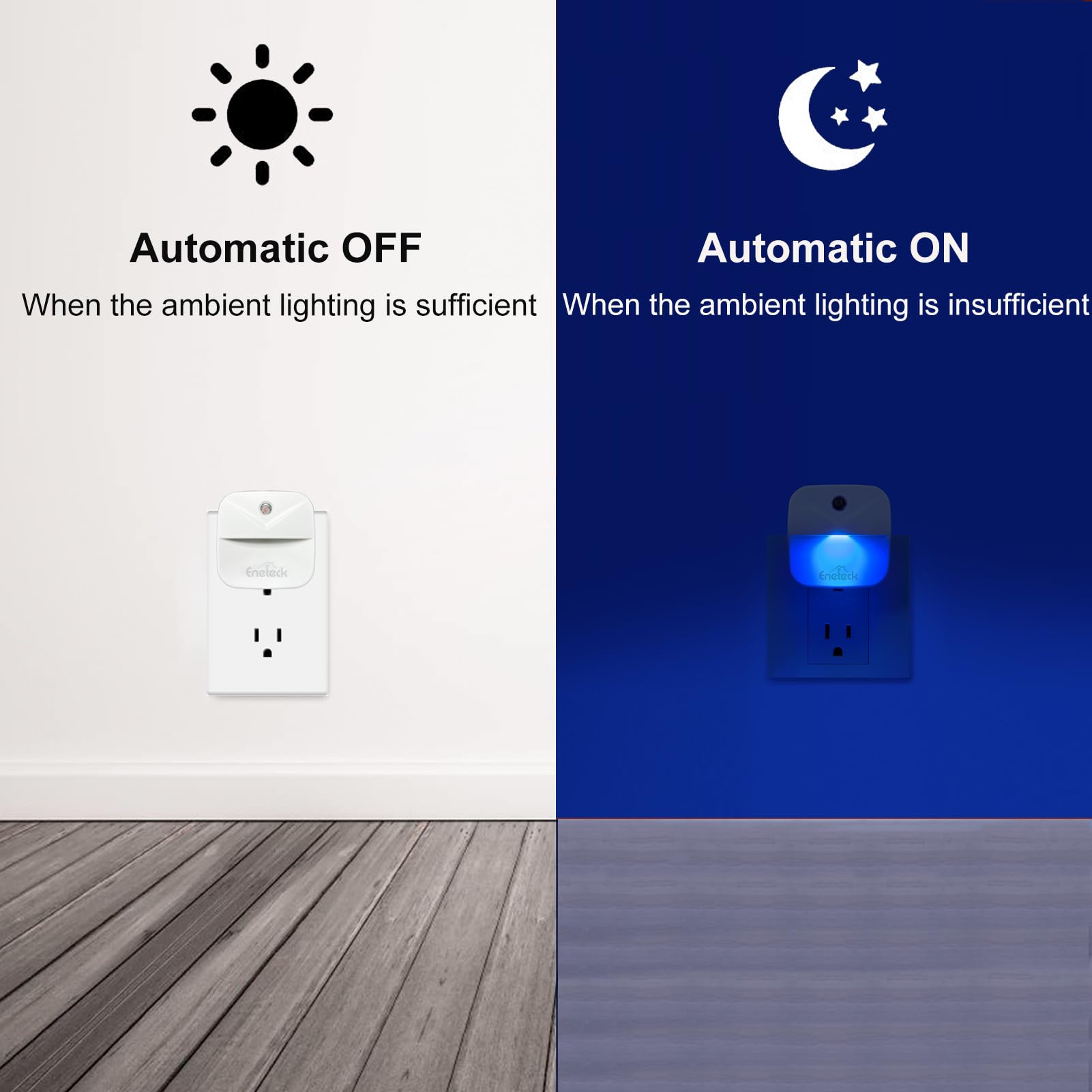 Eneteck Led Night Lights Plug Into Wall,Soft Night Light With Dust To Dawn Sensor,Nightlight For Travel,Kitchen,Adults, Bathroom