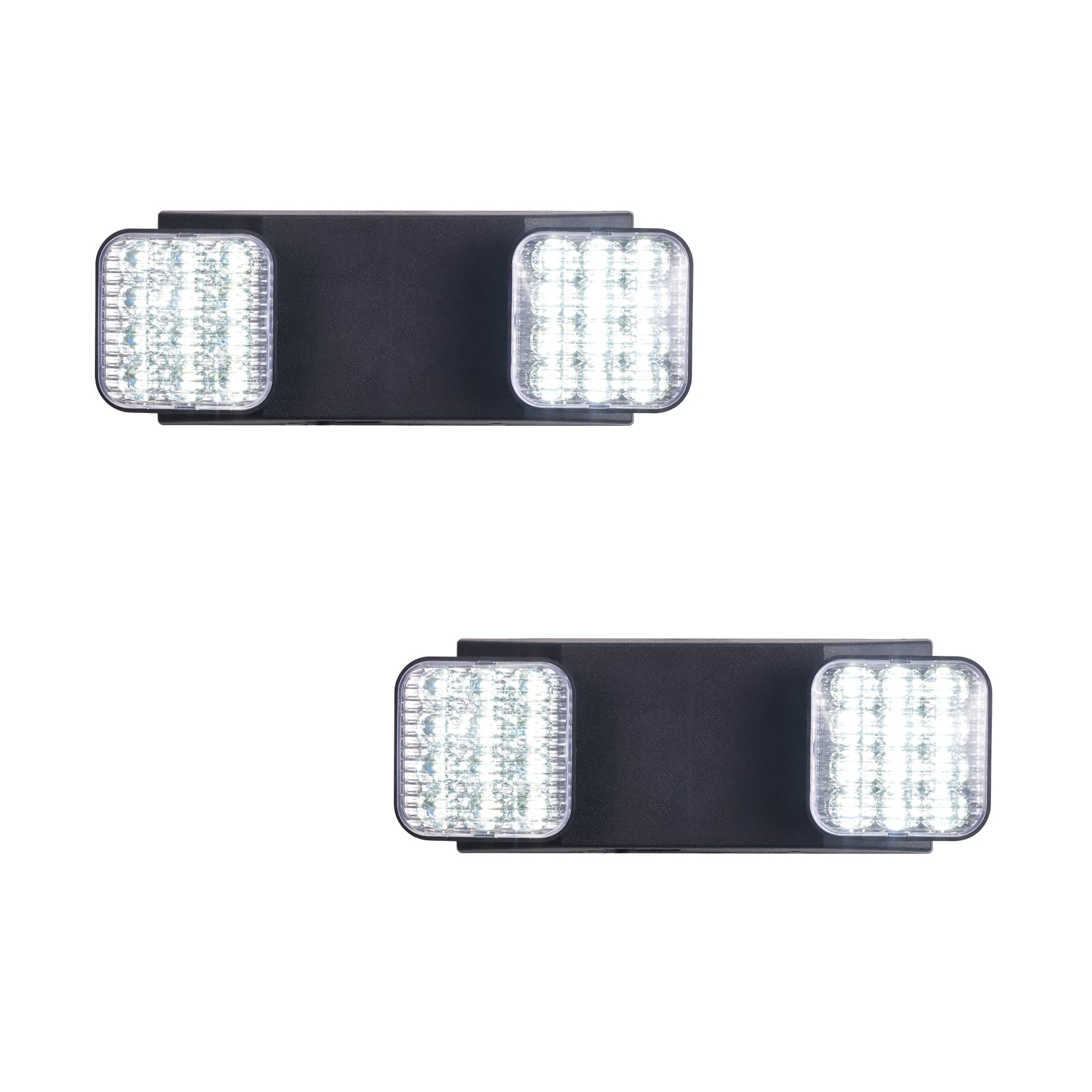 Cm Mzy Black Emergency Lights With Battery Backup Commercial Emergency Light Two Adjustable Led Light Head Emergency Lighting Fixtures 120-277V Ac  Ul Certified  2 Pack