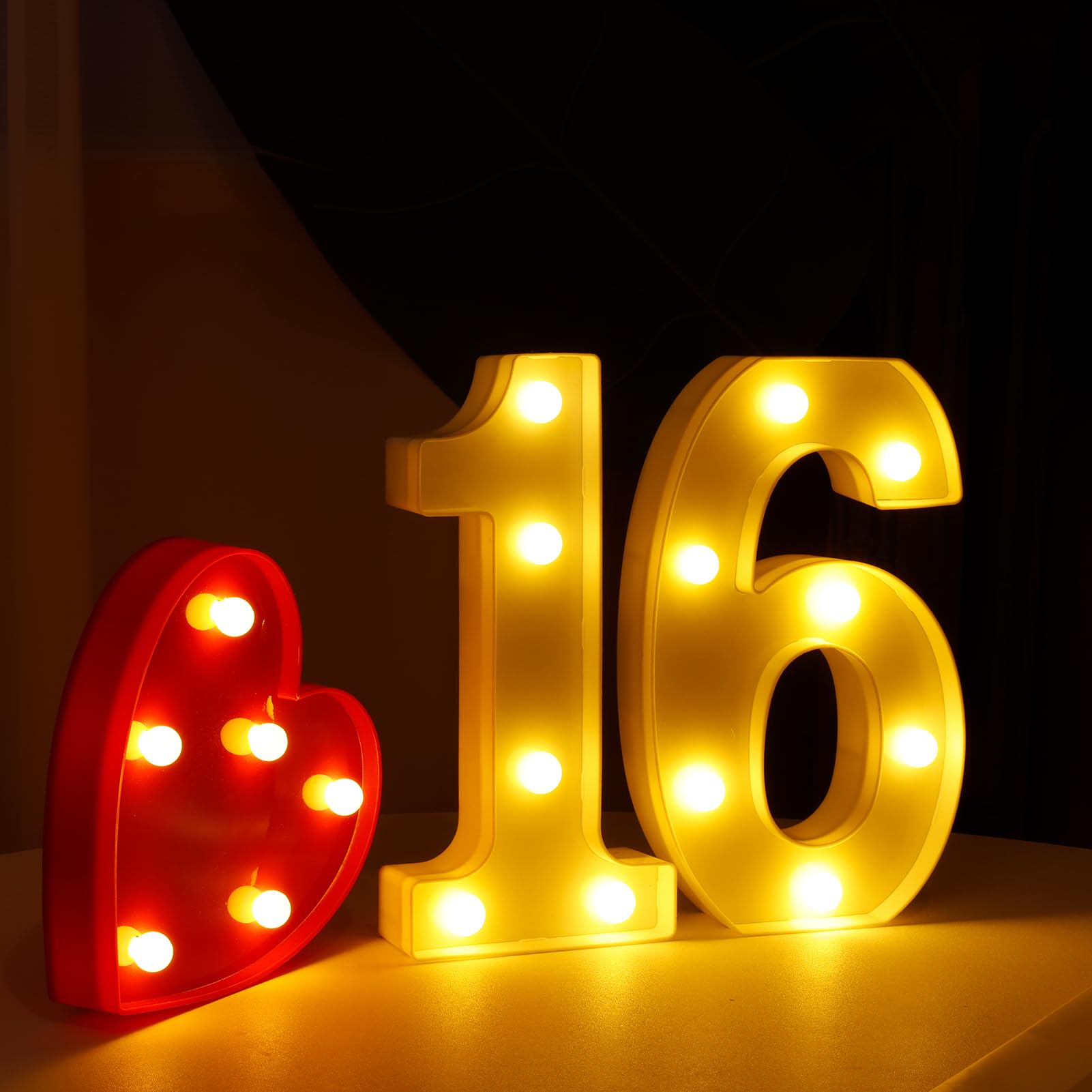 IFDGCTK LED Light Up Numbers for 16th Birthday, Warm White Marquee Sign, Decorative Party Decor