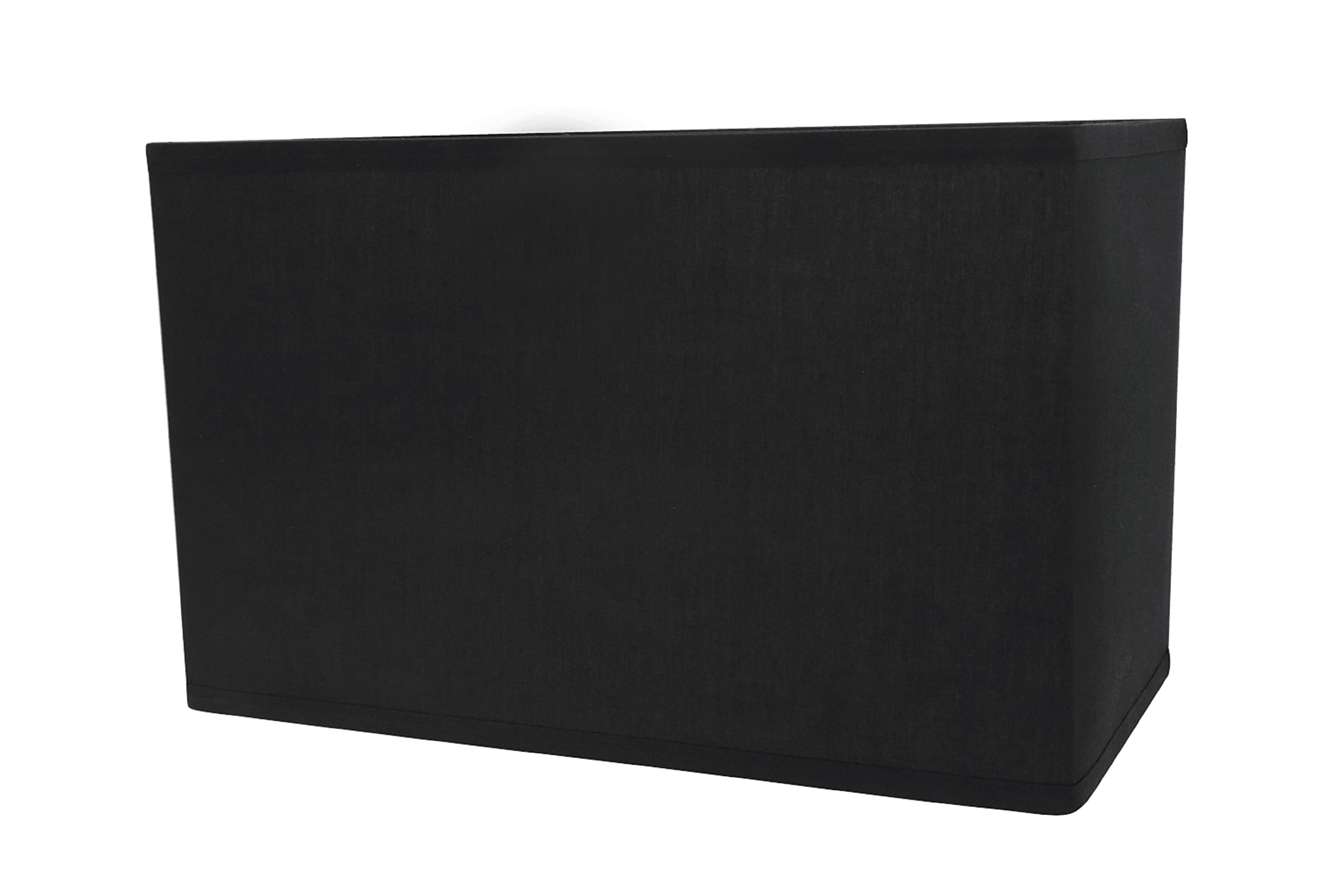 Aspen Creative 36001 Transitional Rectangle Hardback Shape Spider Construction Lamp Shade in Black, 16&quot; wide, Top:(8&quot; + 16&quot;) Bottom:(8 + 16&quot;) x Height: 10&quot;