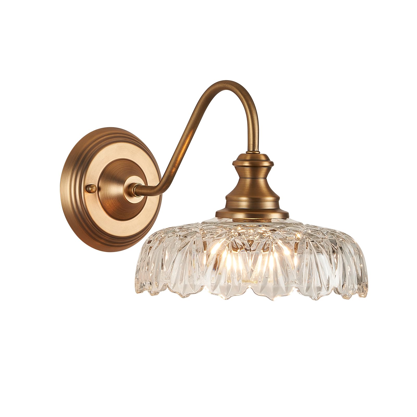 HDDFL Vintage Wall Scone Bedside Wall Lamp Matte Brass Bedroom Light Fixtures in Door Lighting Fixture for Living Room Hallway C