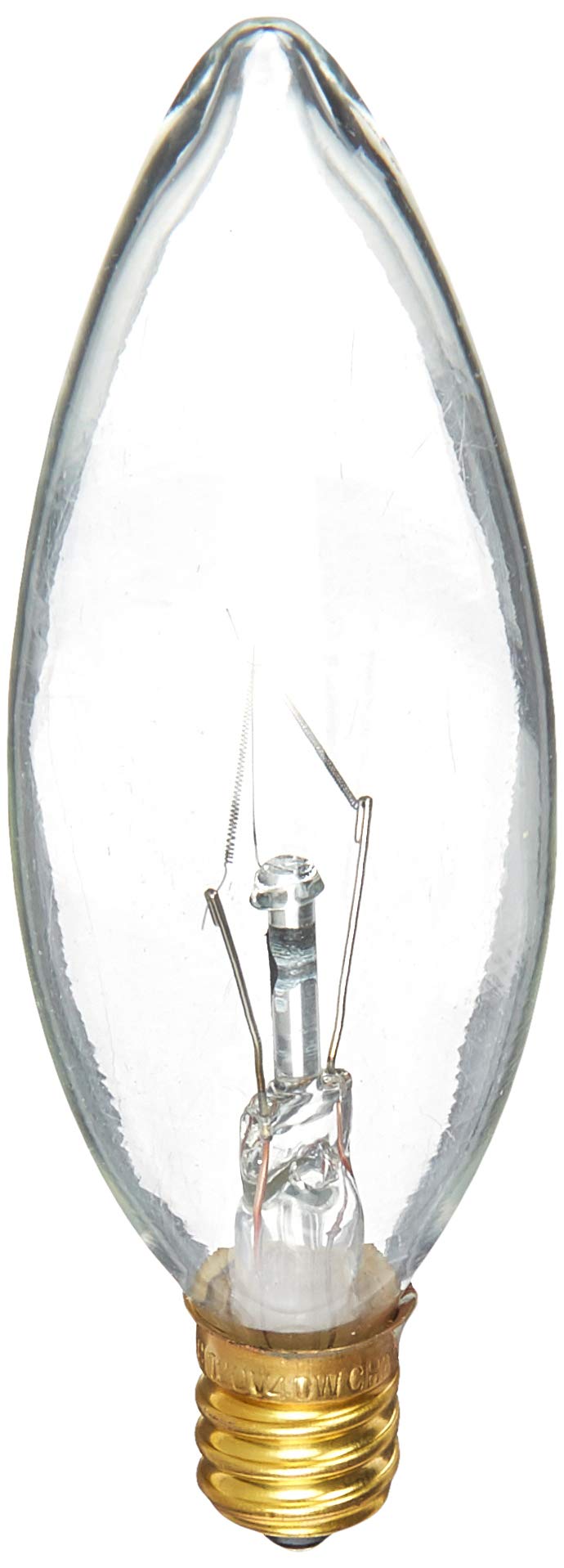 Kor (Pack Of 12) Ctc Clear Candelabra Base (E12) Straight Torpedo Tip 120V Incandescent Chandelier Light Bulbs (40)