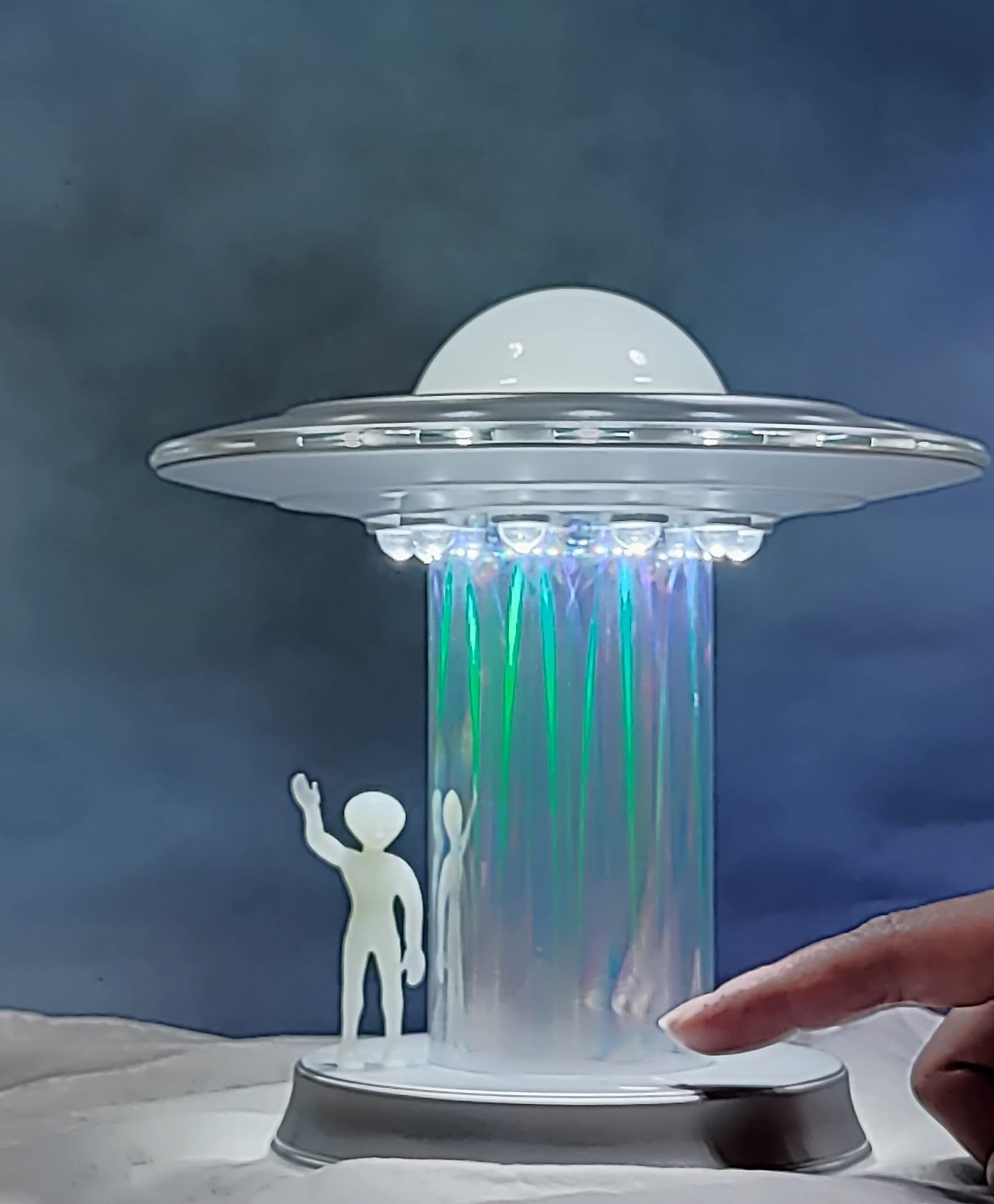 Wan Tai Alien Ufo Table Touch Lamp Led Alien Abduction Cool Unique Holographic D  Cor Color Changing Futuristic Gift Space Lover