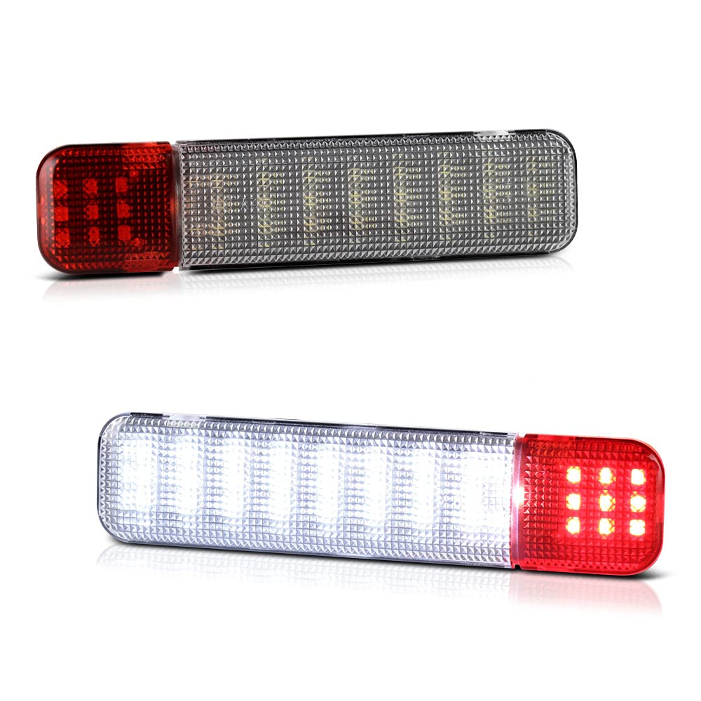 VIPMOTOZ Full LED Interior Side Door Panel Lights Set for Chevy GMC C/K Silverado Sierra 1500 2500 3500, White & Red, 2-Piece