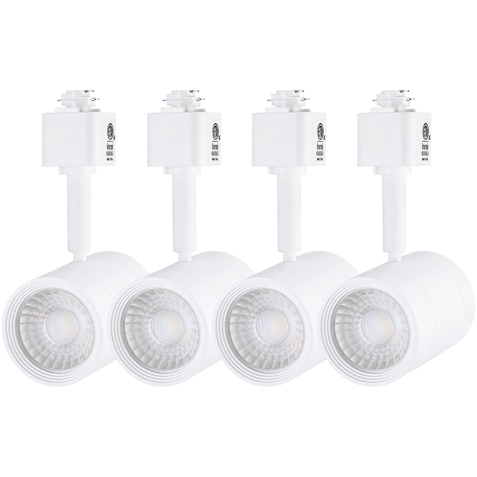 Leonlite 4-Pack 8.5W Led Track Lighting Heads, Cri90 H Track Lighting, Dimmable Track Light Heads, Etl Listed, 38° H Track Lighting Heads, 2700K Soft White, Matte White