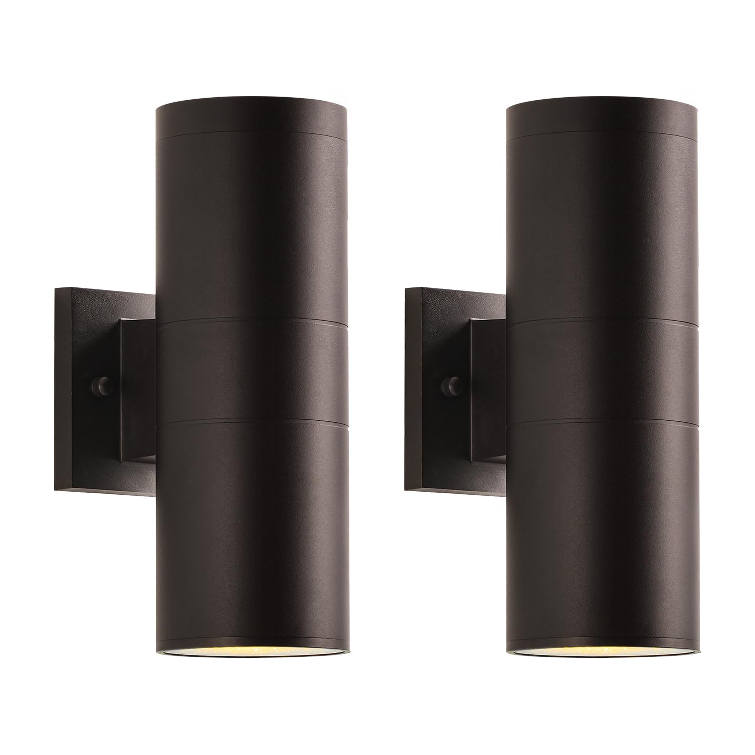 Mirrea Modern Outdoor Porch Light, 2-Pack Aluminum Waterproof Wall Sconce, Oil Rubbed Bronze, Model B12A108