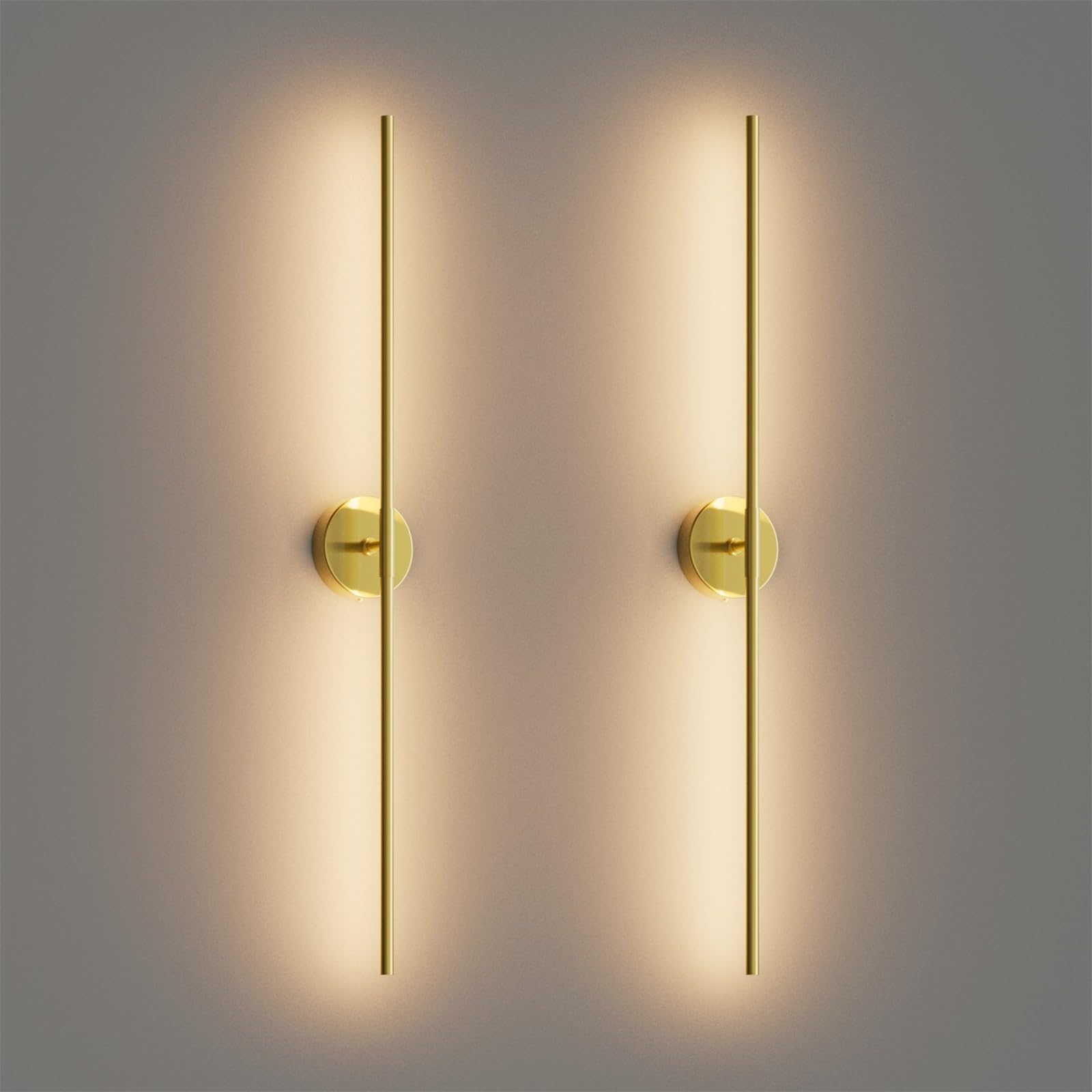Coinmit 40-Inch Gold Wall Sconces Set Of 2, Modern 360° Rotate Hardwired Vanity Light 3000