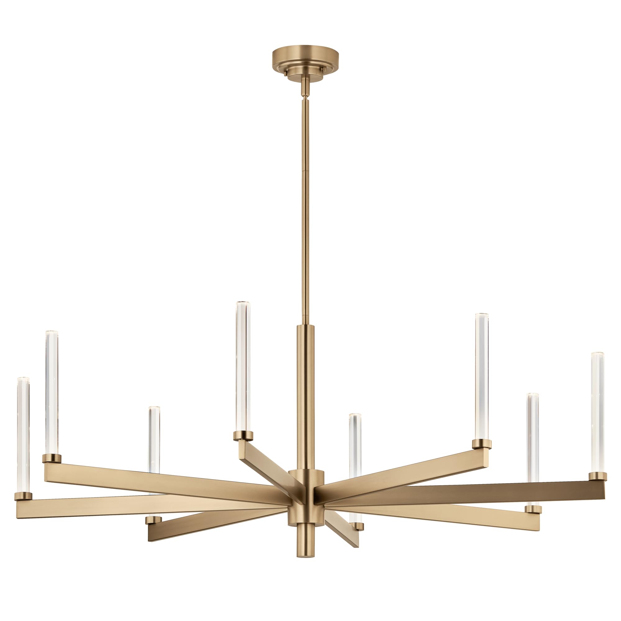 Kichler Sycara 8-Light LED Chandelier, Modern Light with Faceted Crystal in Black, Sloped Ceiling Compatible, for Dining or Livi