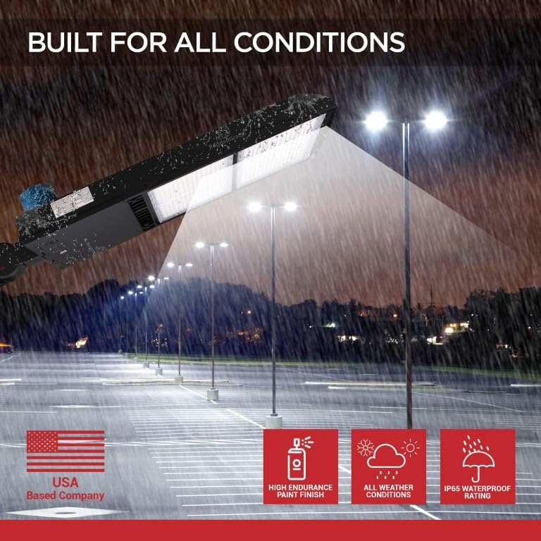 277-480V - 500 Watt Nextgen Iii Series Led Shoebox Lights - 70,000 Lumen - 5000K - Slip Fit - Black