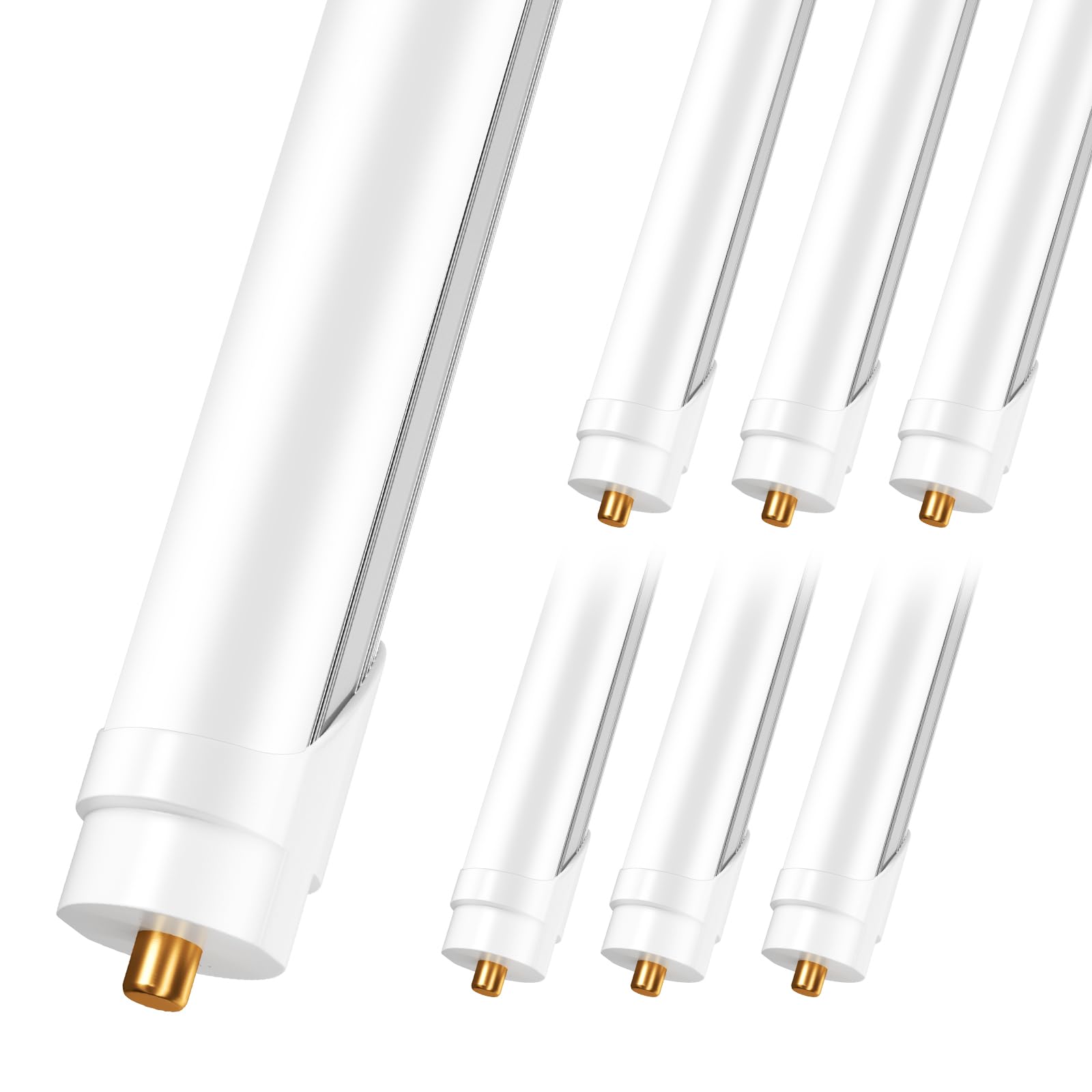 Elekico 8Ft Led Bulbs, Double Row Super Bright 72W 5000K T8 8Ft Led Shop Light Bulbs, 9000Lm Fa8 Single Pin 8 Foot Led Light, 8F