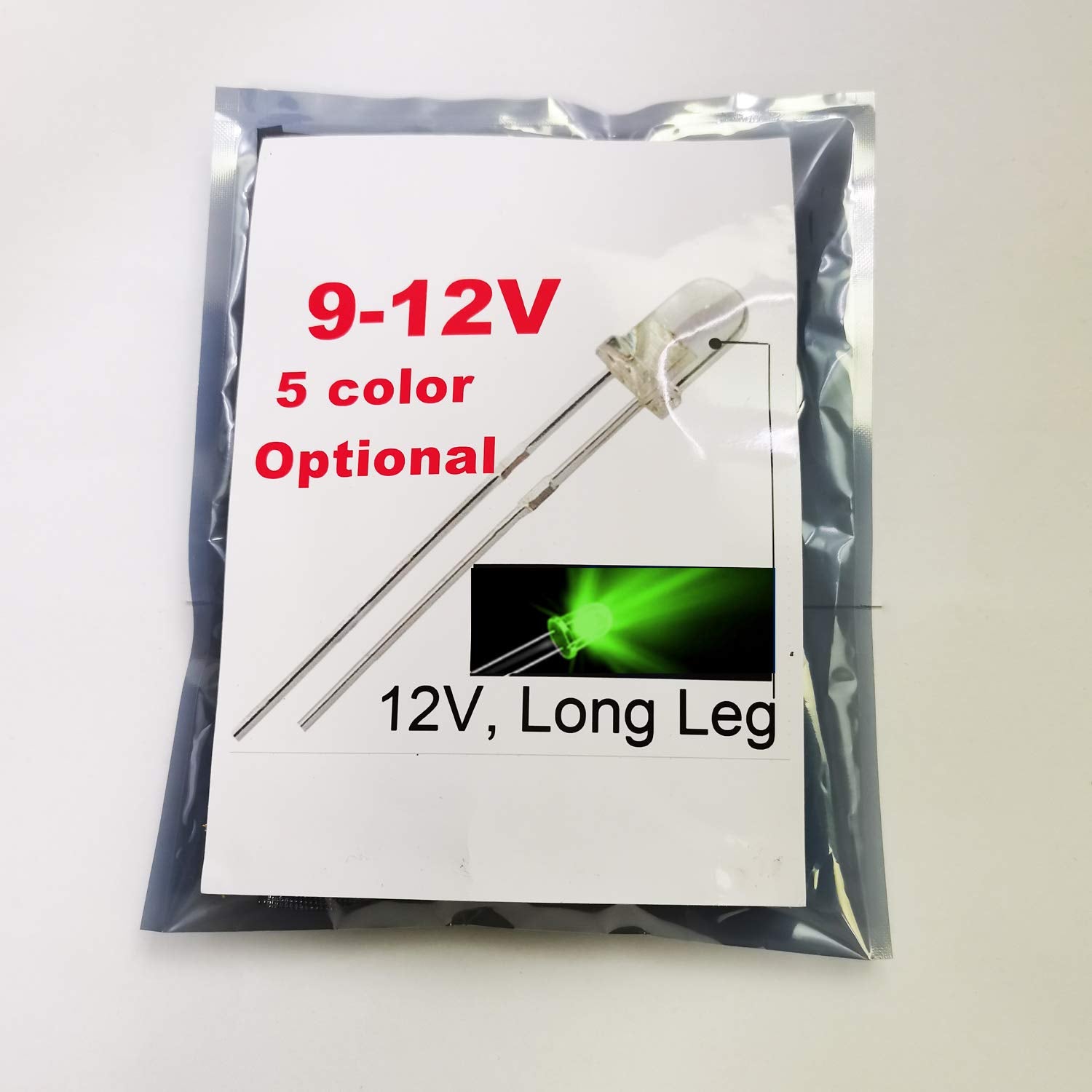 Bowerful 50pcs Green 12V 3mm LED Light Emitting Diodes for Gauge Cluster, Resin, Pack of 1