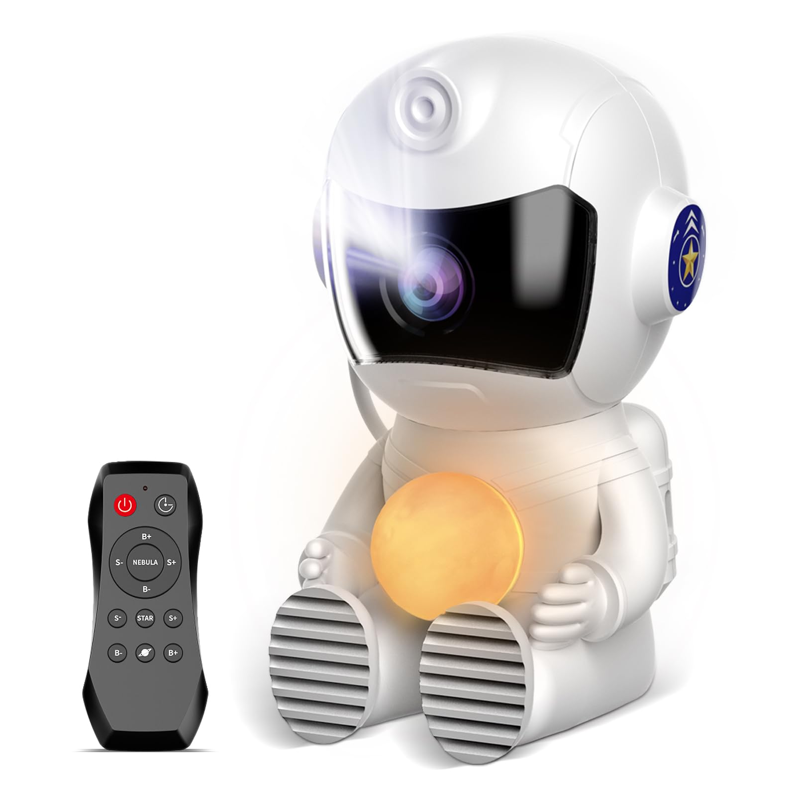 Astronaut Galaxy Projector with Moon Lamp Robot Star Night Light Starry Nebula Space LED Lamp with Timer and Remote Control Star