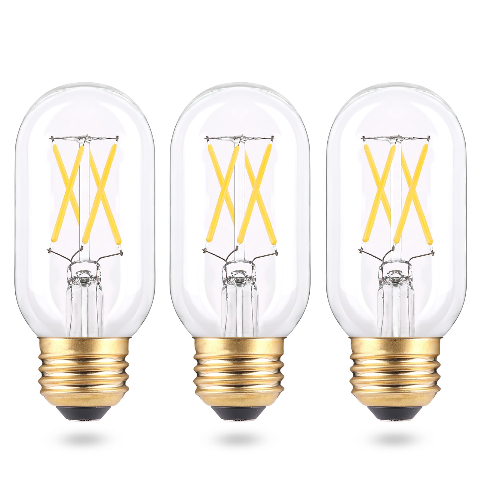 T45 Tubular Edison Bulbs Dimmable, E26 Led Bulb 40 Watt Equivalent, 4W T14 Led Chandelier Light Bulbs, 4000K Natural White Tube 