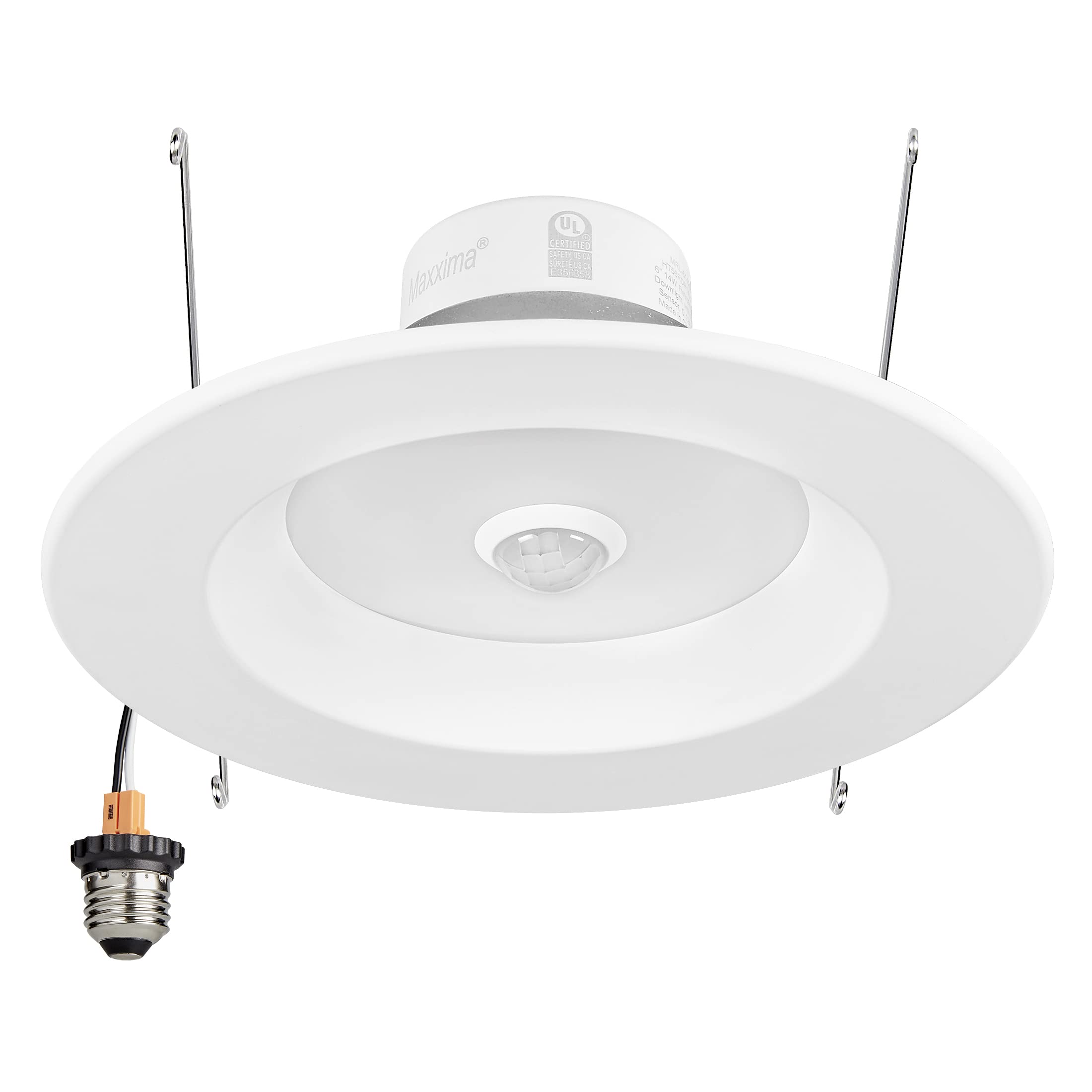 Maxxima 5 In. & 6 In. Retrofit Led Pir Motion Sensor Downlight - 1300 Lumens, 14 Watts, 5 Cct 2700K/3000K/3500K/4000K/5000K, Energy Efficient Indoor Ceiling Lighting Fixture