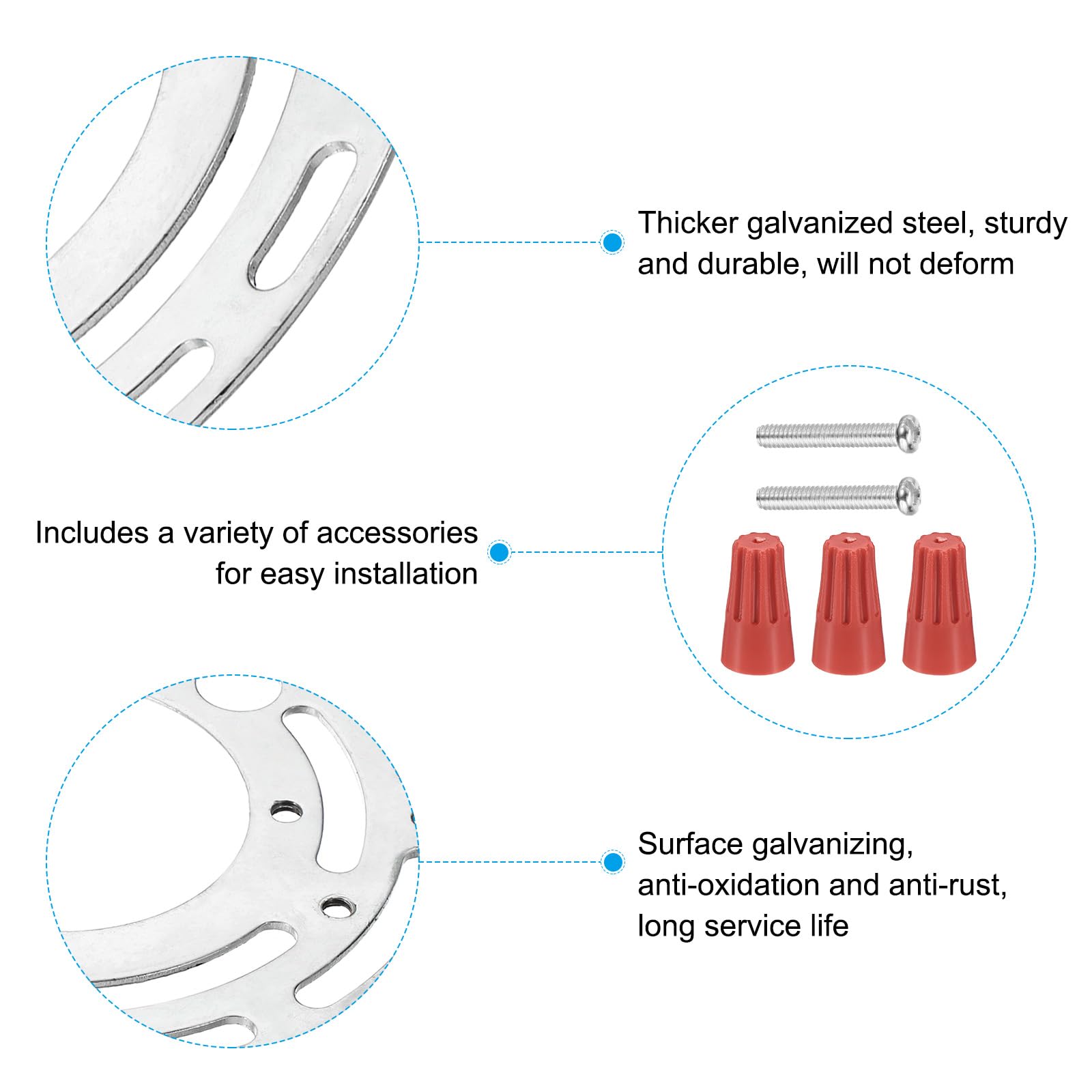 Patikil 120Mm (4.72'') Universal Light Fixture Mounting Bracket Kit, 3 Set Light Crossbar Round Ceiling Plate With Screw For Wal