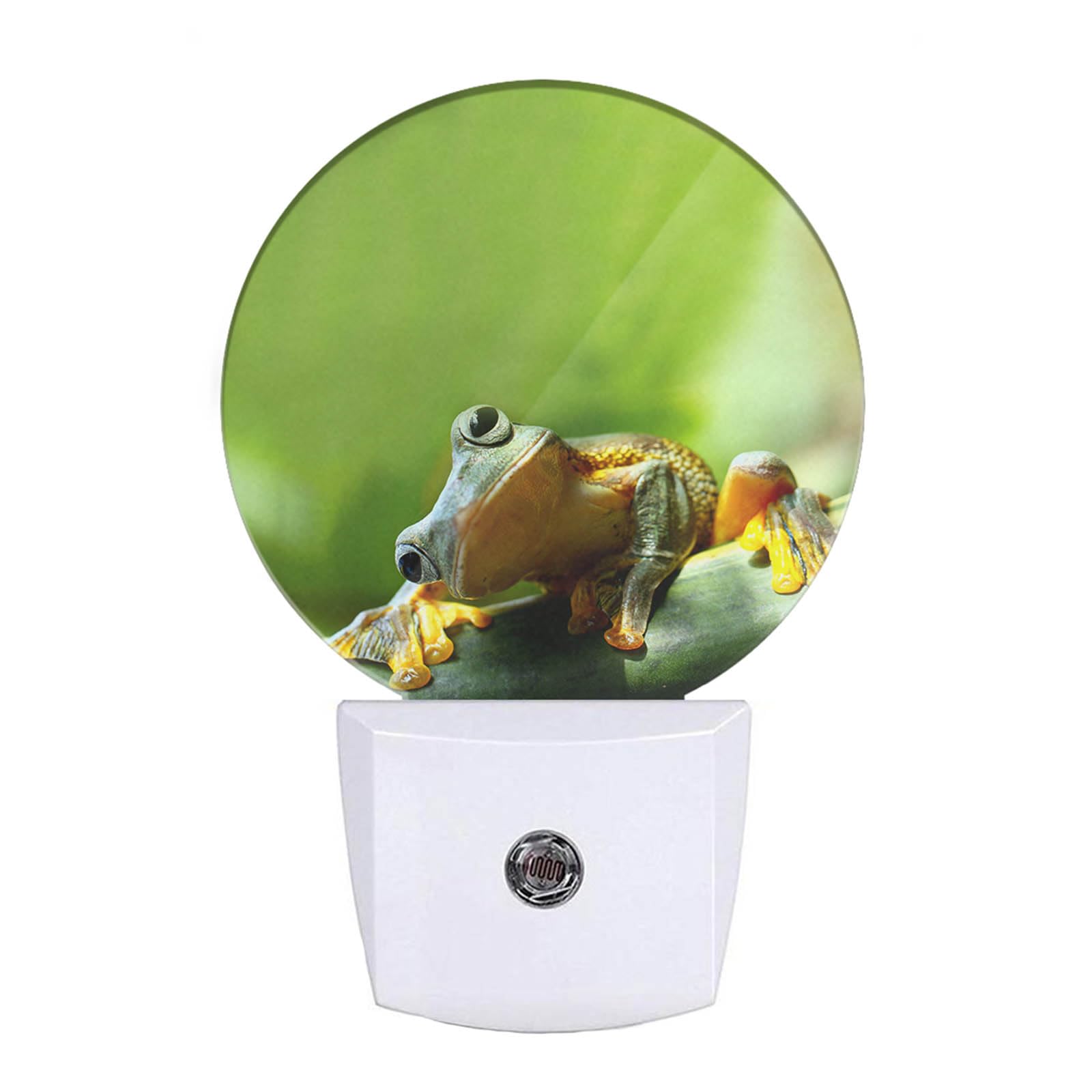 EKOBLA Cute Frog Night Lights Plug into Wall Green Frog Pond Animal Summer Night Lamp Home Auto Sensor LED Dusk to Dawn Light fo