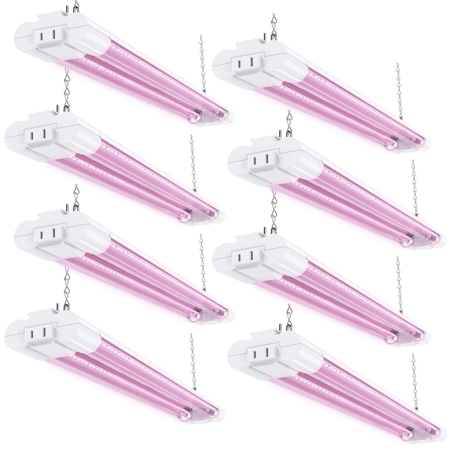 Sunco 8 Pack 2ft Grow Light LED, 20W, Full Spectrum, for Seed Starting, Seedling, Indoor Plants, Plug in Suspended Fixture, Link